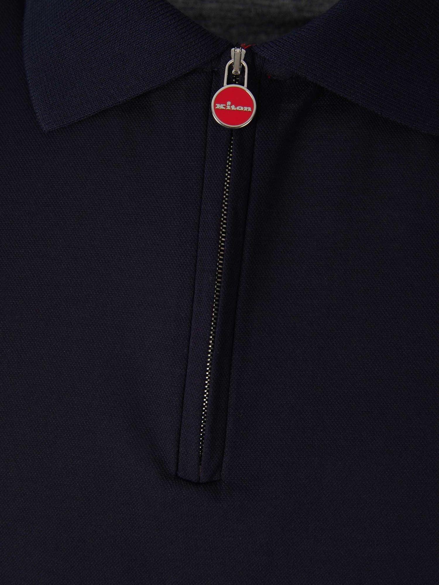 Outlet online Kiton Hombre Polo Algodón Cremallera color Azul Marino sku 552-001351 01 - Foto 3