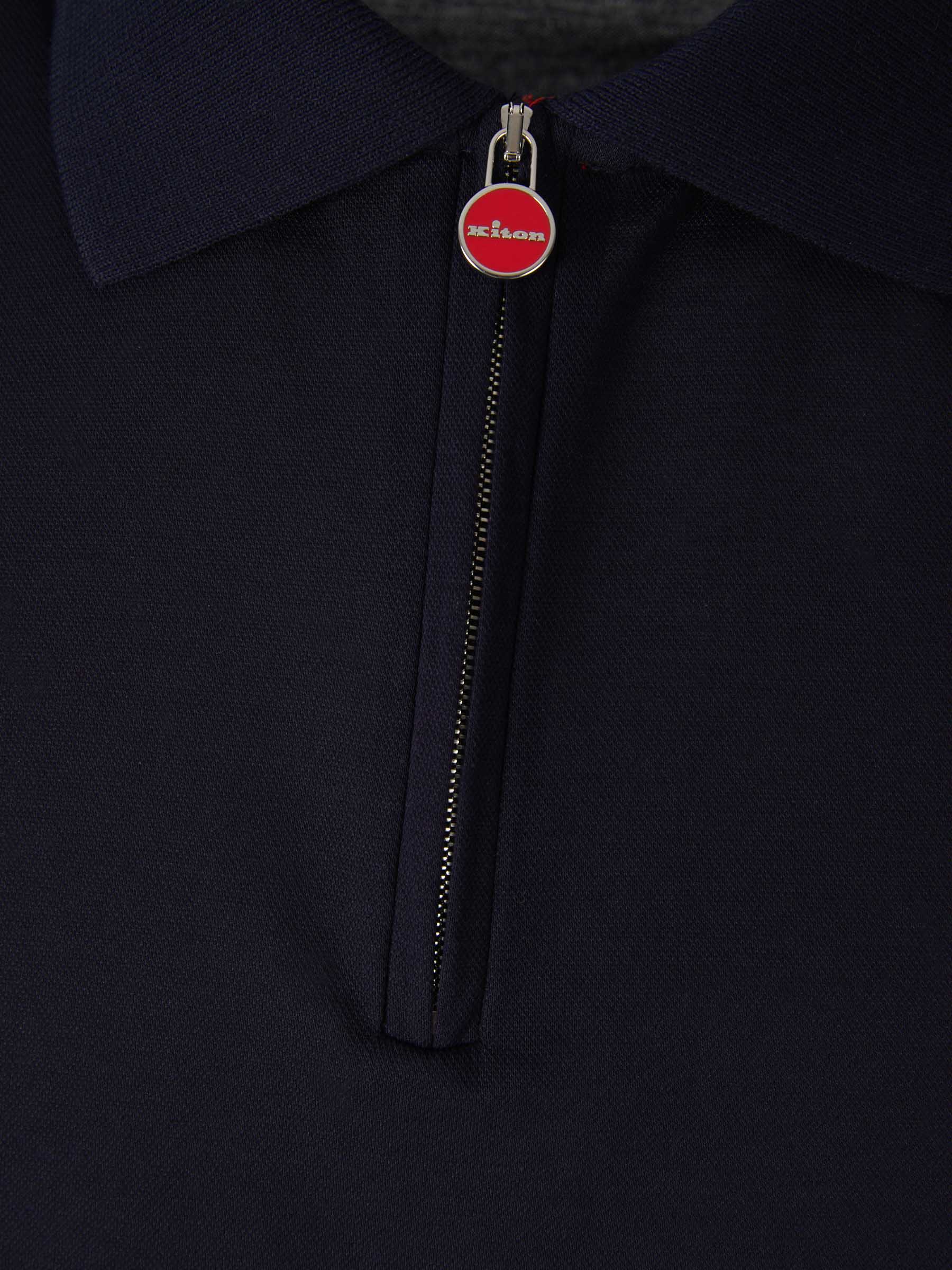 Outlet online Kiton Hombre Polo Algodón Cremallera color Azul Marino sku 552-001351 01 - Foto 3
