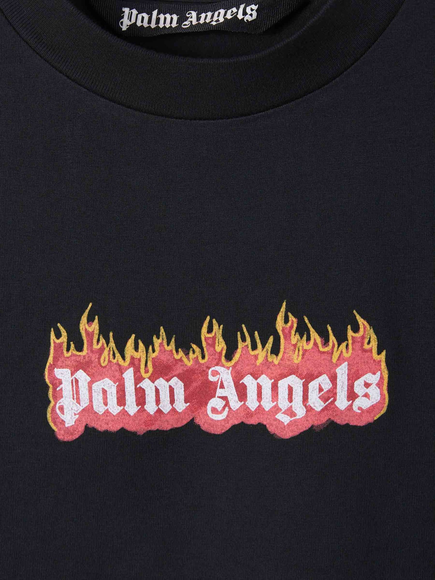 Palm Angels Camiseta Logo Llamas color Negro sku 553-002850 01 - Foto 3