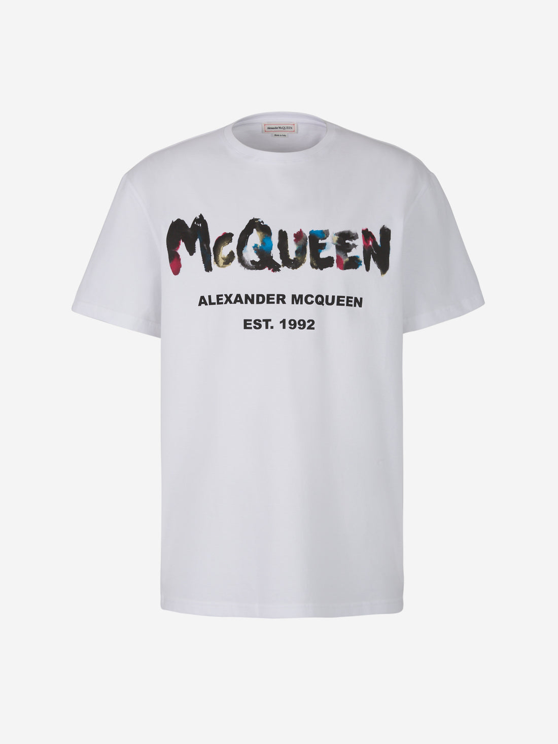 Alexander McQueen Camiseta Logo Watercolor color Blanco sku 553-002966 01 - Foto 1