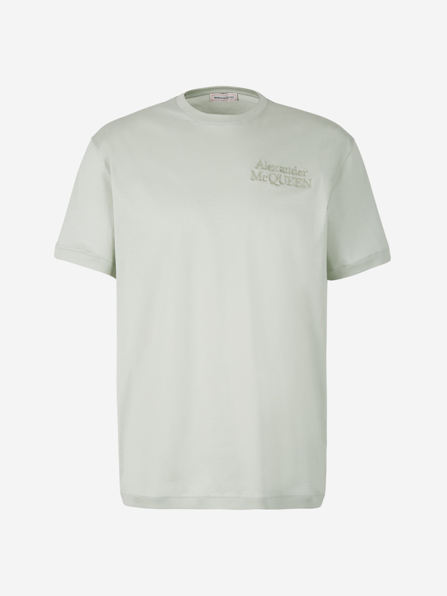 Alexander McQueen Camiseta Logo Algodón color Verde Menta sku 553-002968 01 - Foto 1