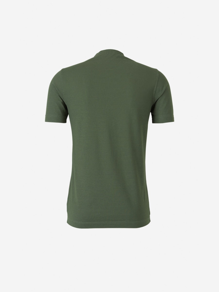 Zanone Camiseta Lisa Algodón color Verde Militar sku 553-002972 04 - Foto 5