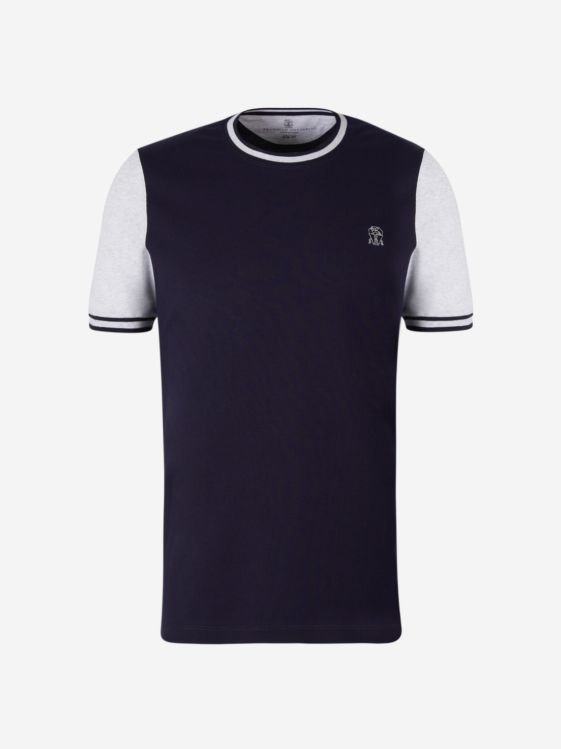 Brunello Cucinelli Camiseta Bicolor color Azul Noche sku 553-003041 01 - Foto 1