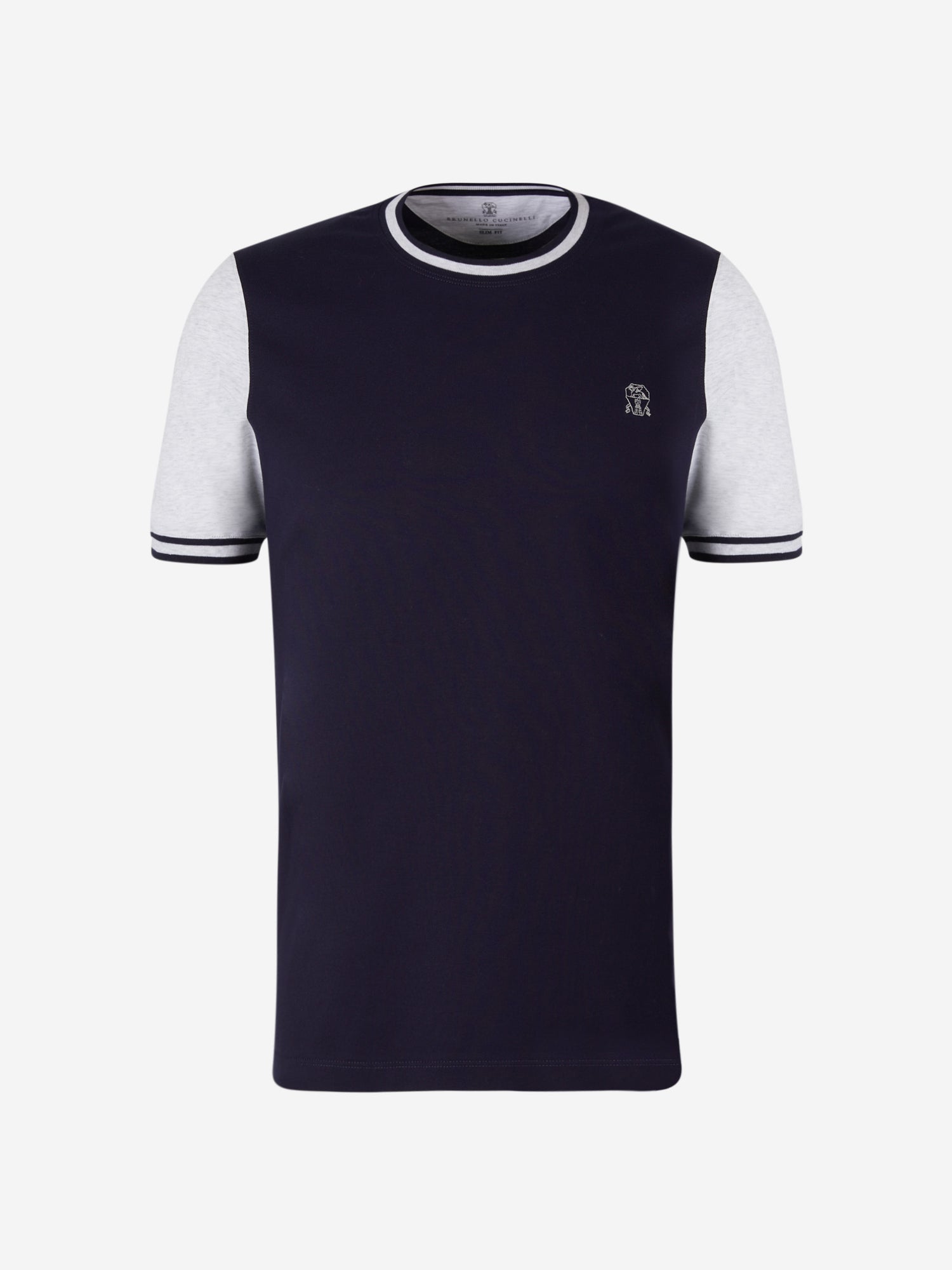 Brunello Cucinelli Camiseta Bicolor color Azul Noche sku 553-003041 01 - Foto 1