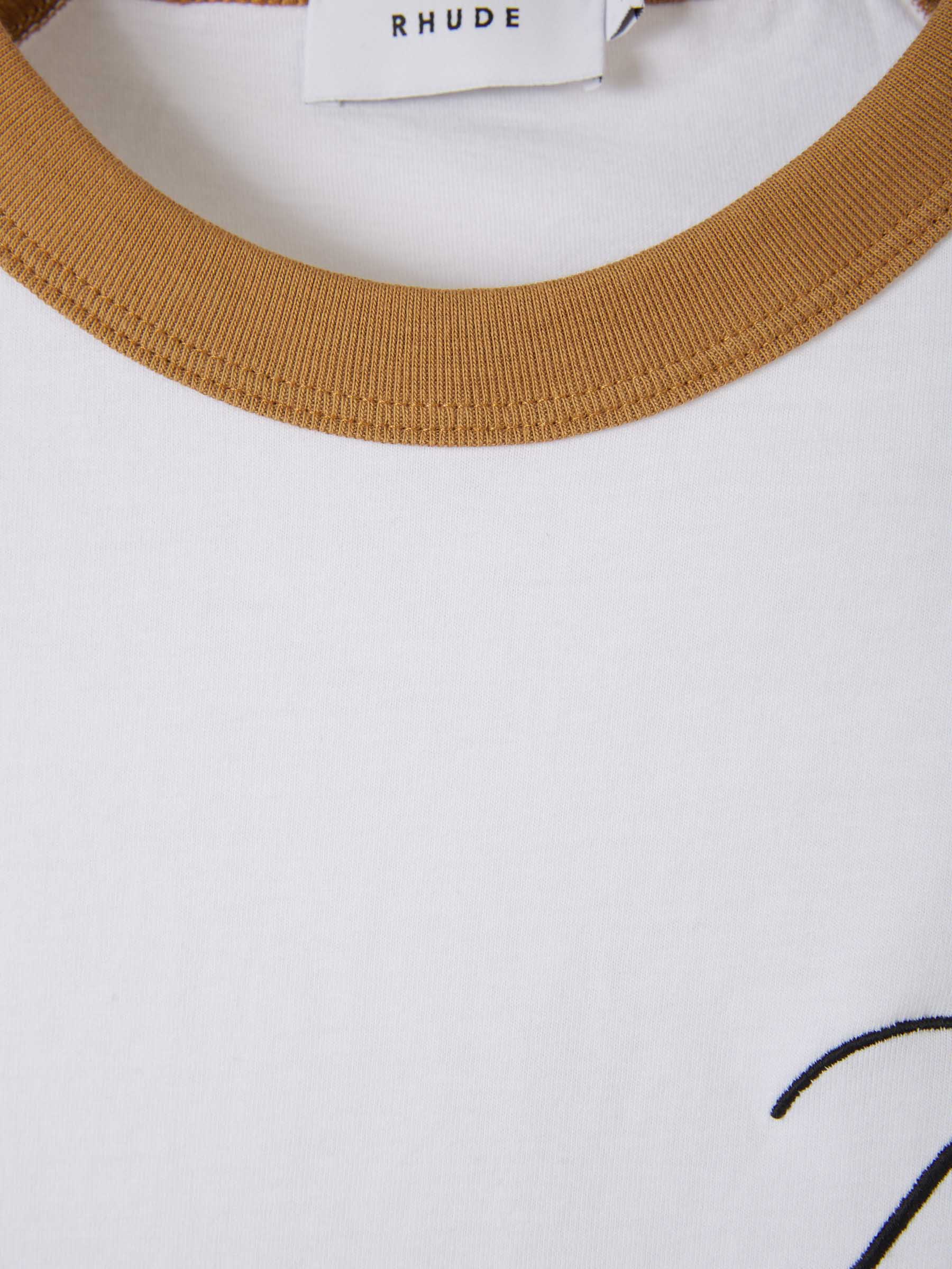 Rhude Camiseta Logo Bordado color Mostaza sku 553-003133 00 - Foto 3