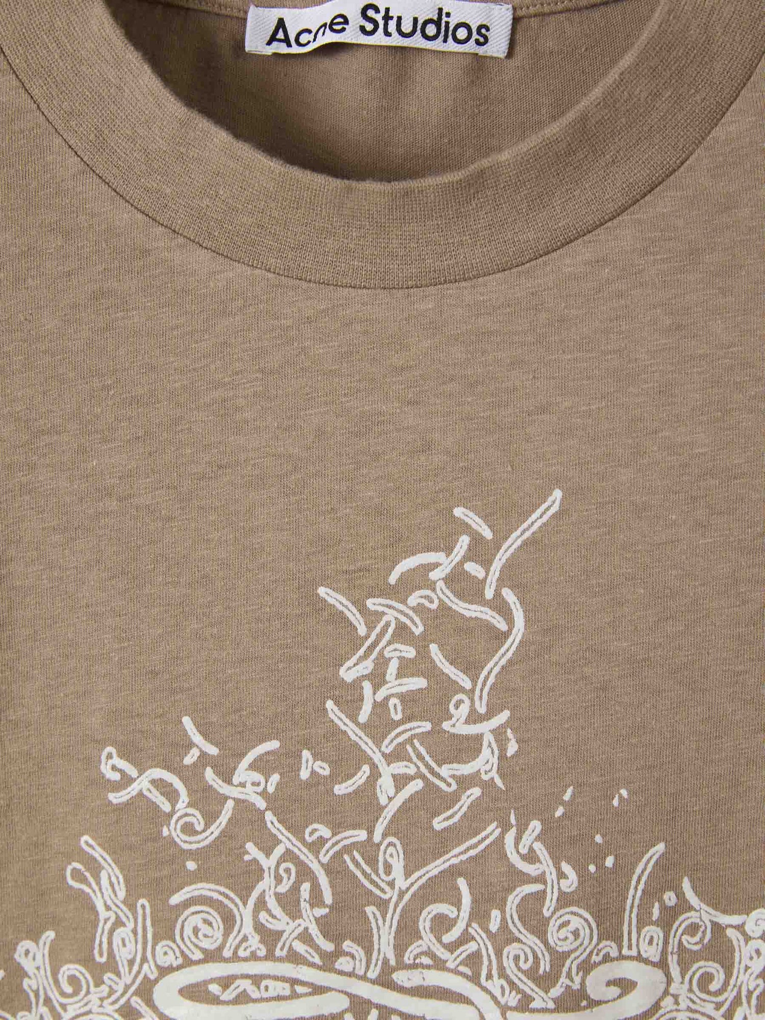 Acne Studios Camiseta Efecto Brillante color Beis sku 553-003242 01 - Foto 3