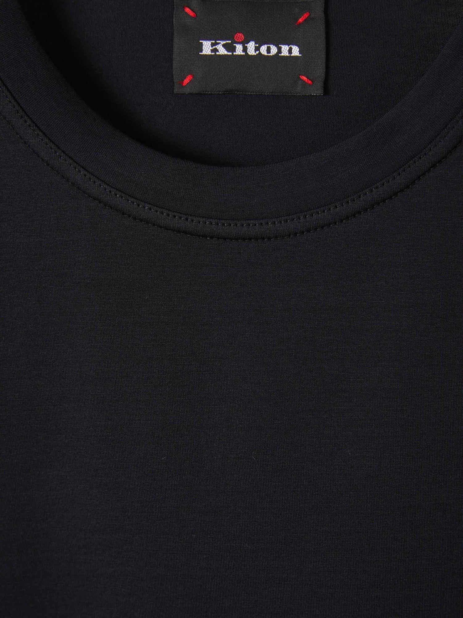 Kiton Camiseta Lisa Algodón color Negro sku 553-003321 01 - Foto 3