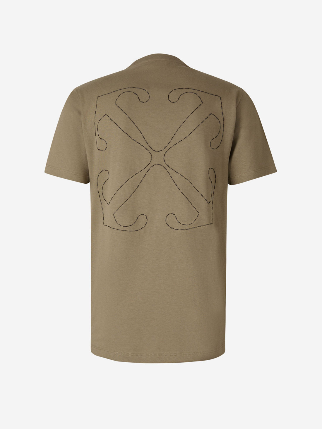 Off-White Camiseta Logo Stitch color Verde Militar sku 553-003331 01 - Foto 2