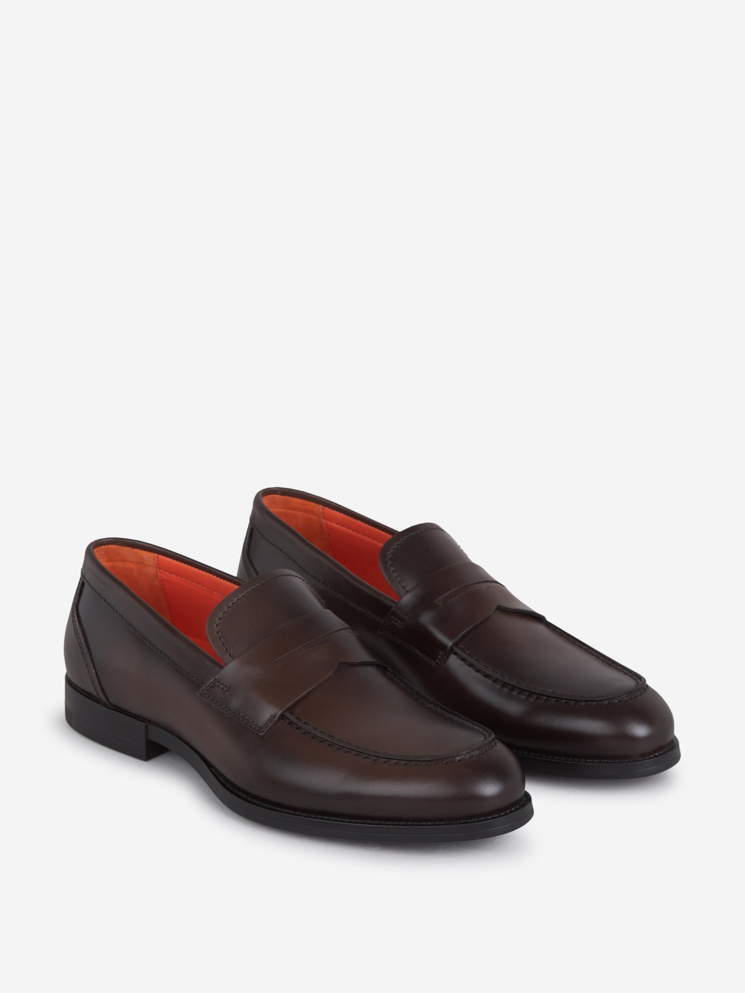 Santoni Mocassines Penny Piel color Marrón Oscuro sku 610-000176 01 - Foto 2