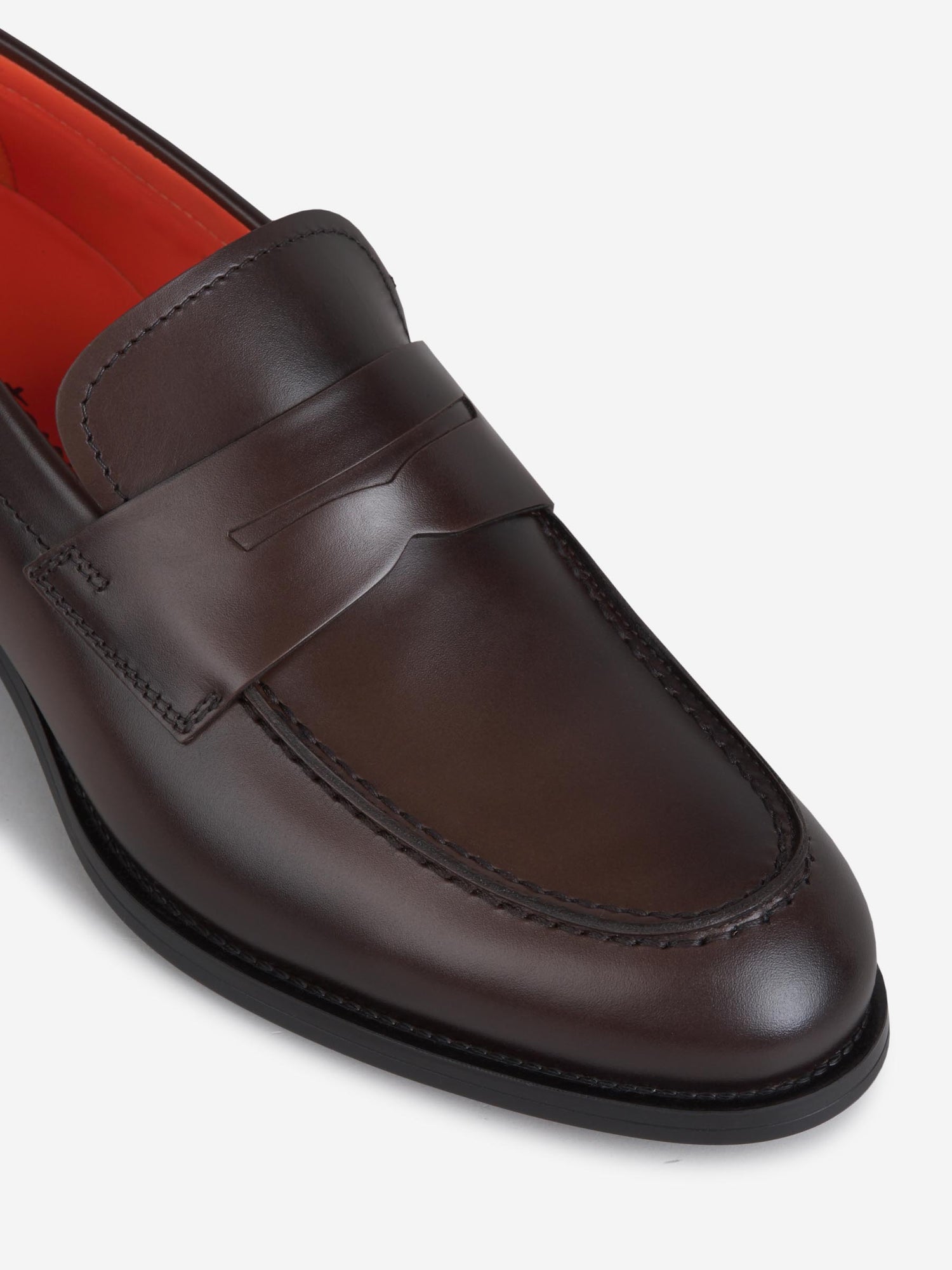 Santoni Mocassines Penny Piel color Marrón Oscuro sku 610-000176 01 - Foto 4