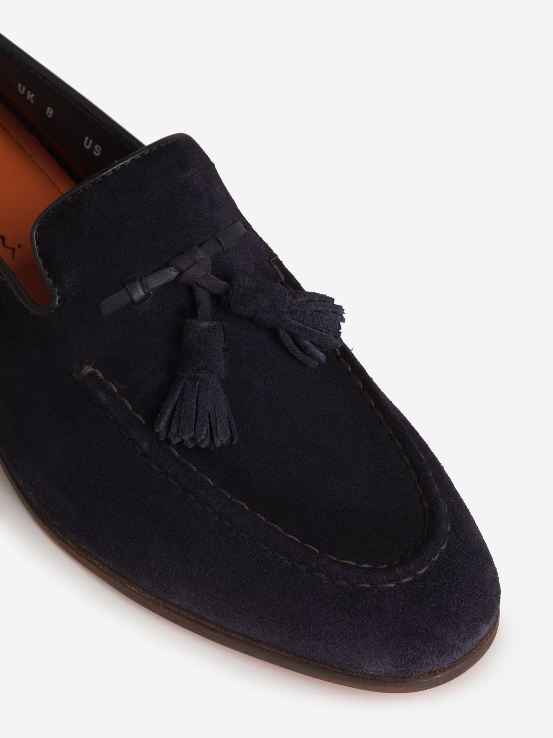 Outlet online Santoni Hombre Sneakers Ante color Azul Cobalto sku 611-004084 01 - Foto 4