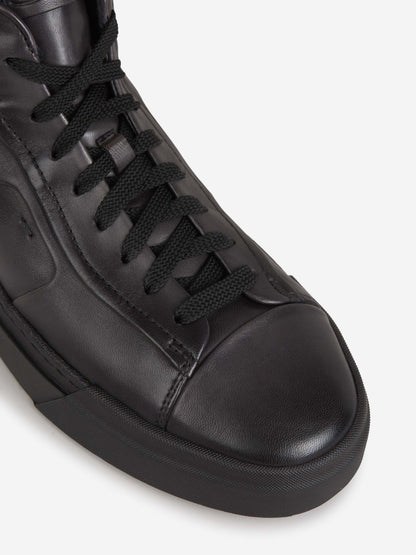 Santoni Sneakers Altas Piel color Gris Antracita sku 611-004153 01 - Foto 4