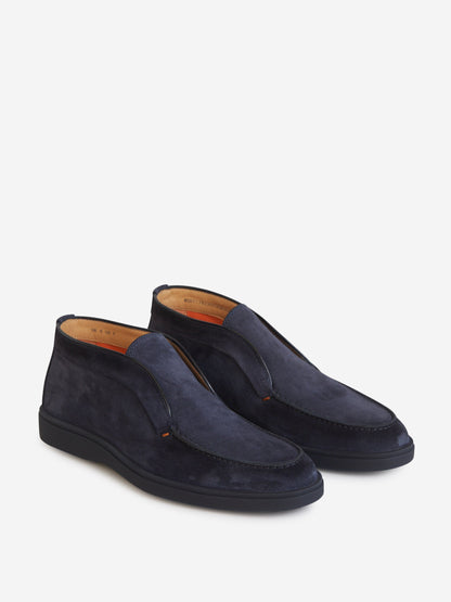 Outlet online Santoni Hombre Mocasines Altos Piel Ante color Azul Noche sku 611-004251 01 - Foto 2