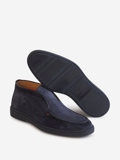 Outlet online Santoni Hombre Mocasines Altos Piel Ante color Azul Noche sku 611-004251 01 - Foto 4