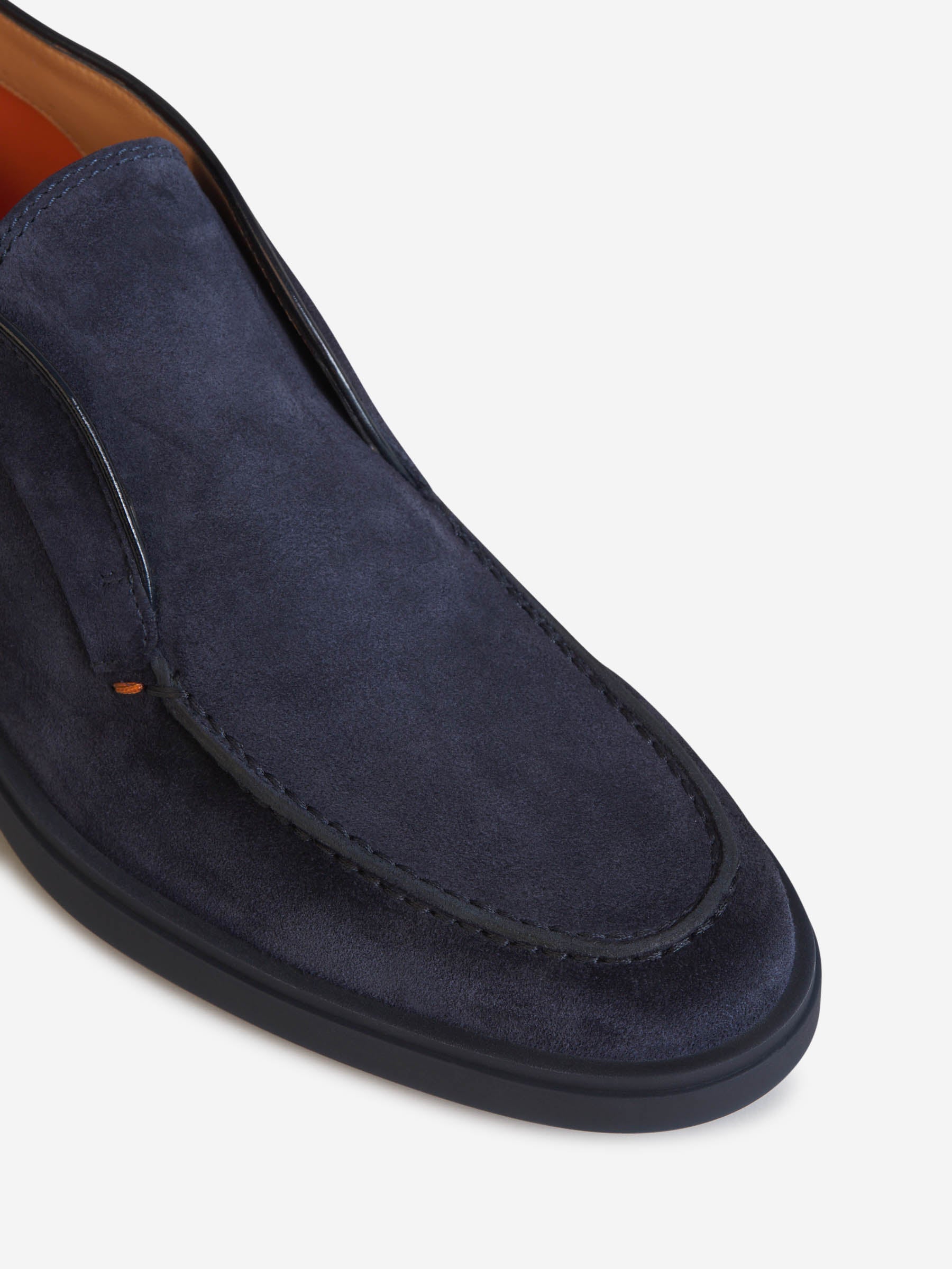 Outlet online Santoni Hombre Mocasines Altos Piel Ante color Azul Noche sku 611-004251 01 - Foto 5