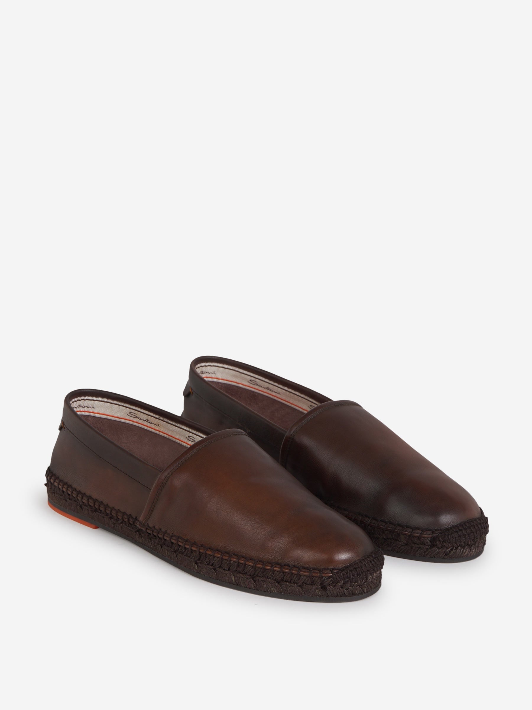 Santoni Alpargatas Piel Envejecida color Marrón sku 613-000380 01 - Foto 2