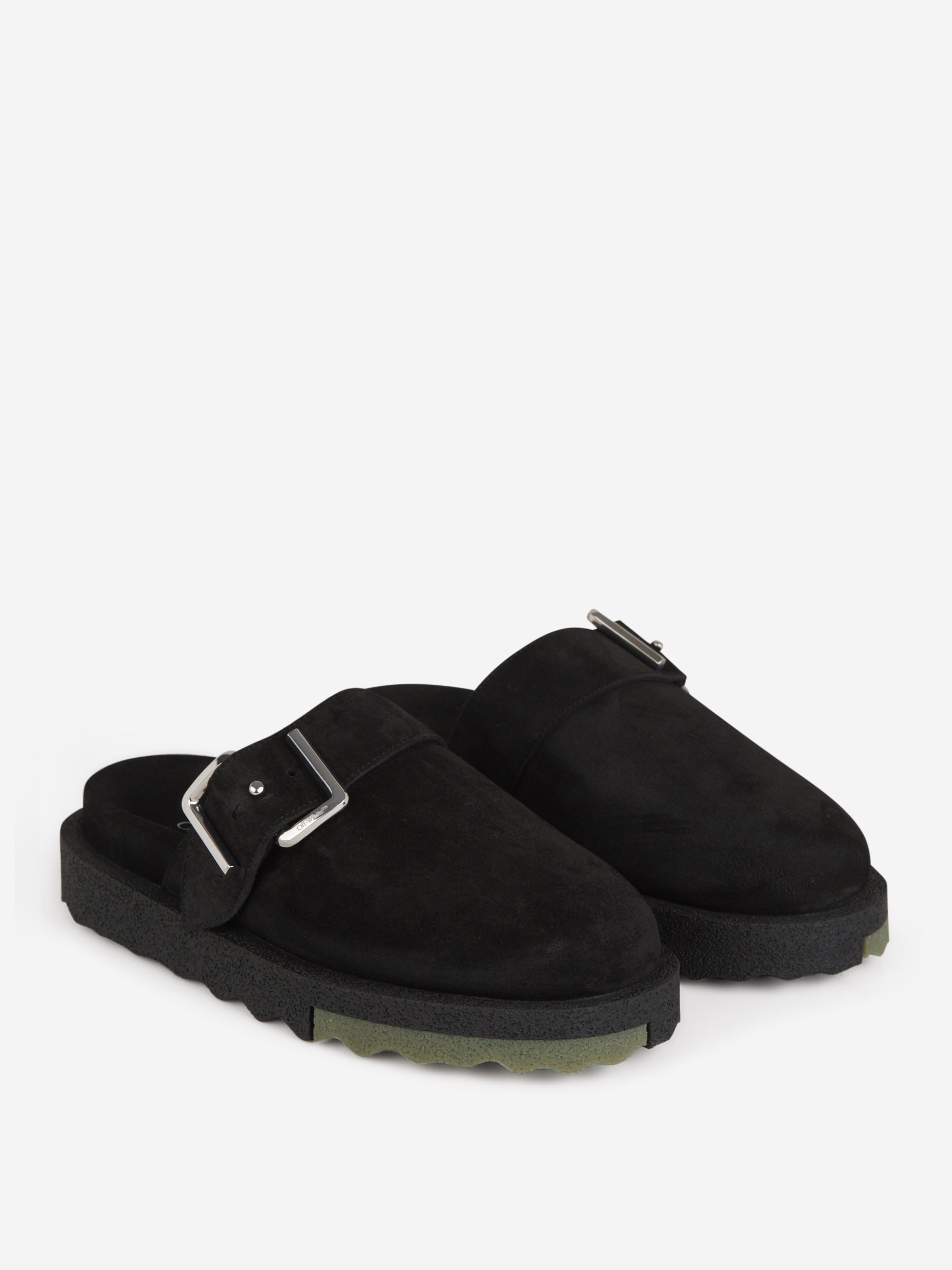Outlet online Off-White Hombre Zuecos Spongesole Ante color Negro sku 613-000409 01 - Foto 2