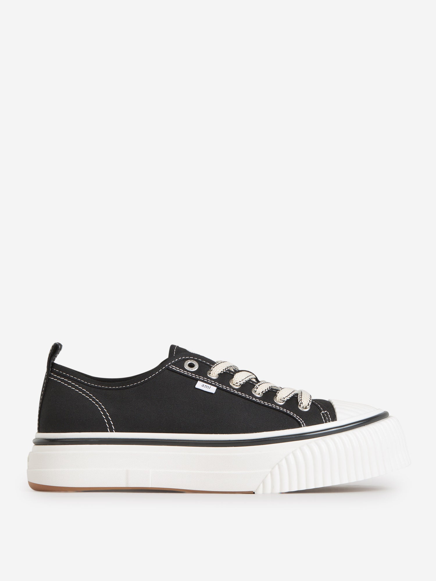 Outlet online Ami Paris Hombre Sneakers Lona Algodón color Negro sku 616-002141 01 - Foto 1