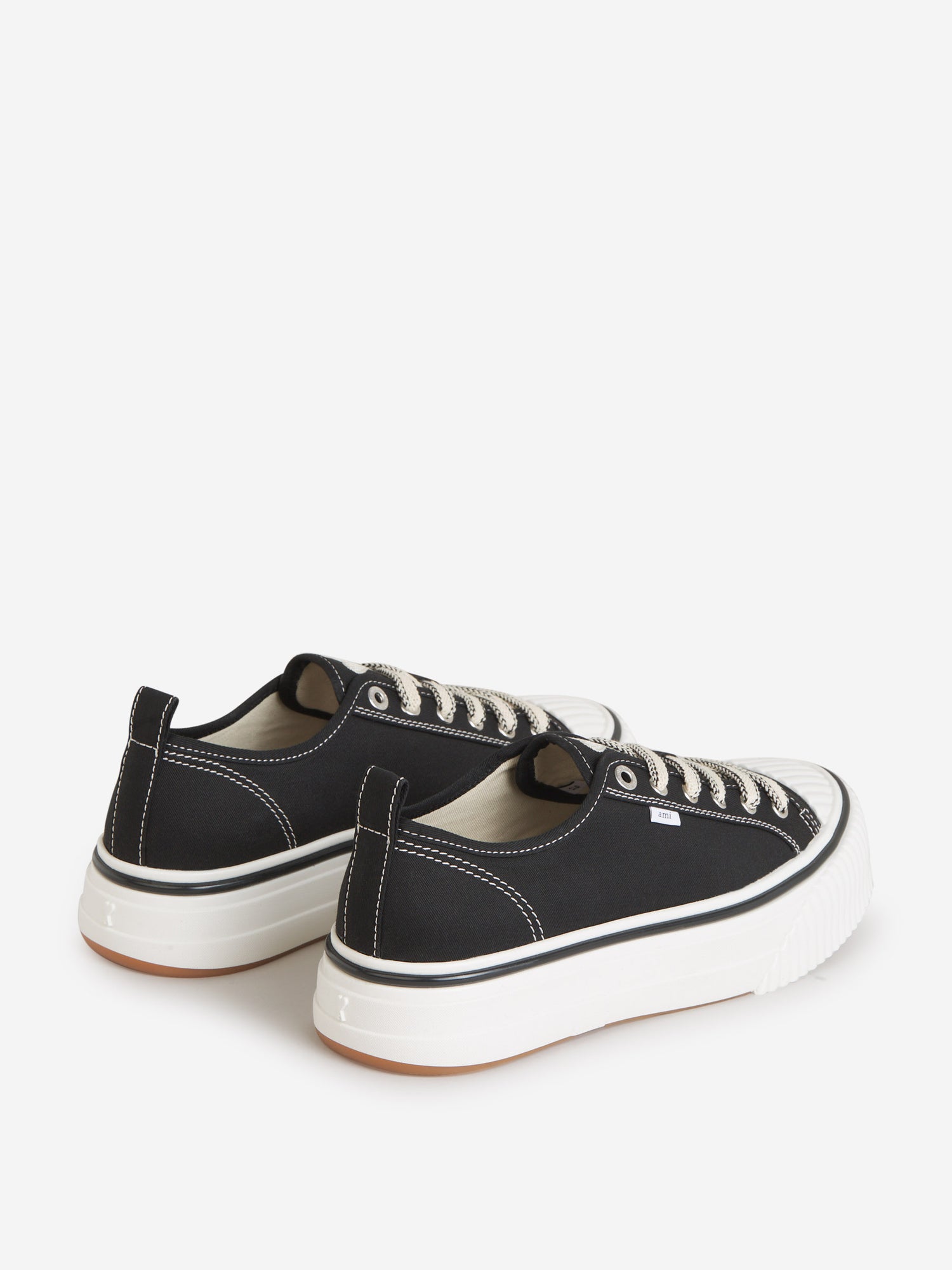 Outlet online Ami Paris Hombre Sneakers Lona Algodón color Negro sku 616-002141 01 - Foto 3