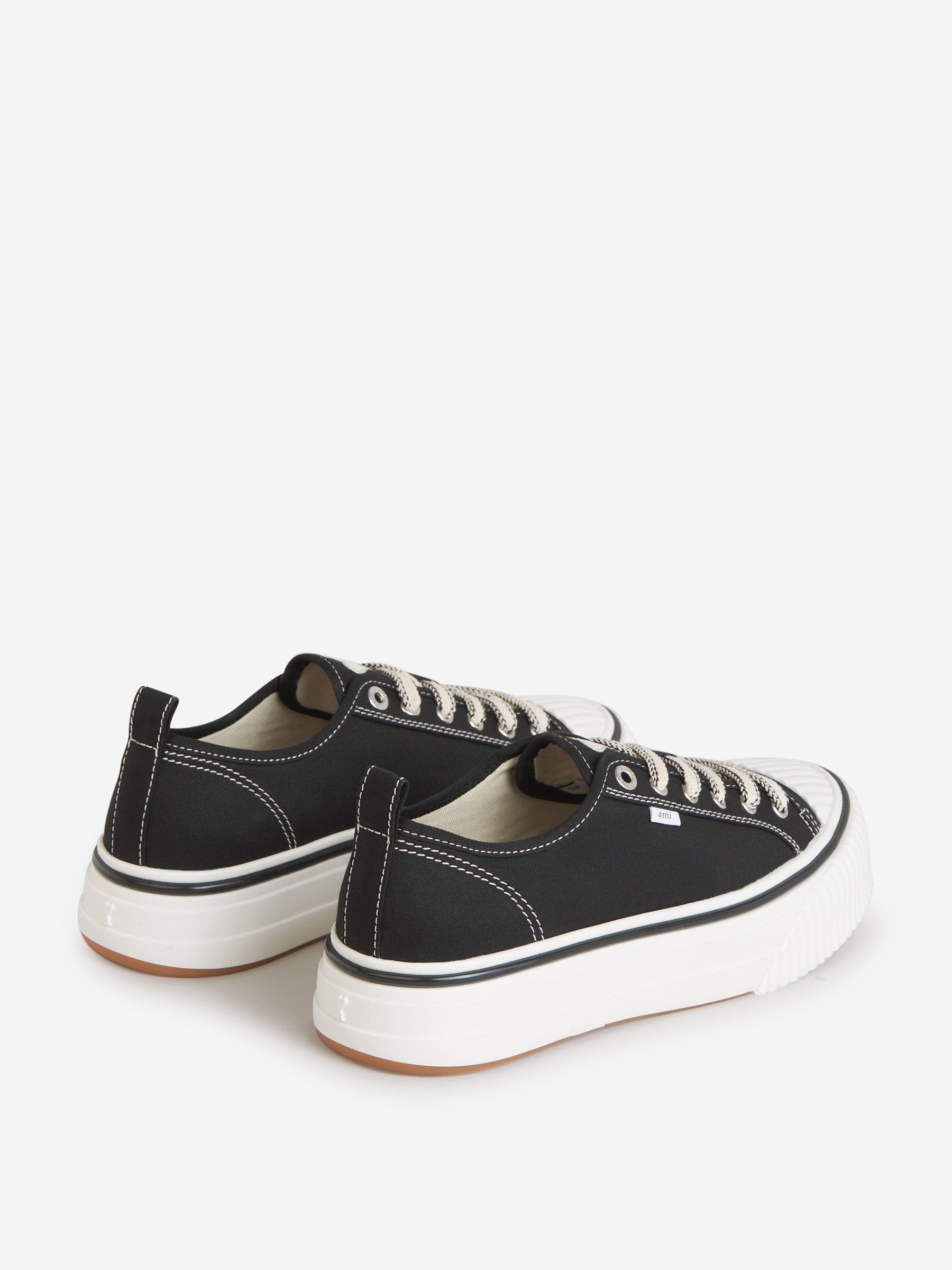 Outlet online Ami Paris Hombre Sneakers Lona Algodón color Negro sku 616-002141 01 - Foto 3