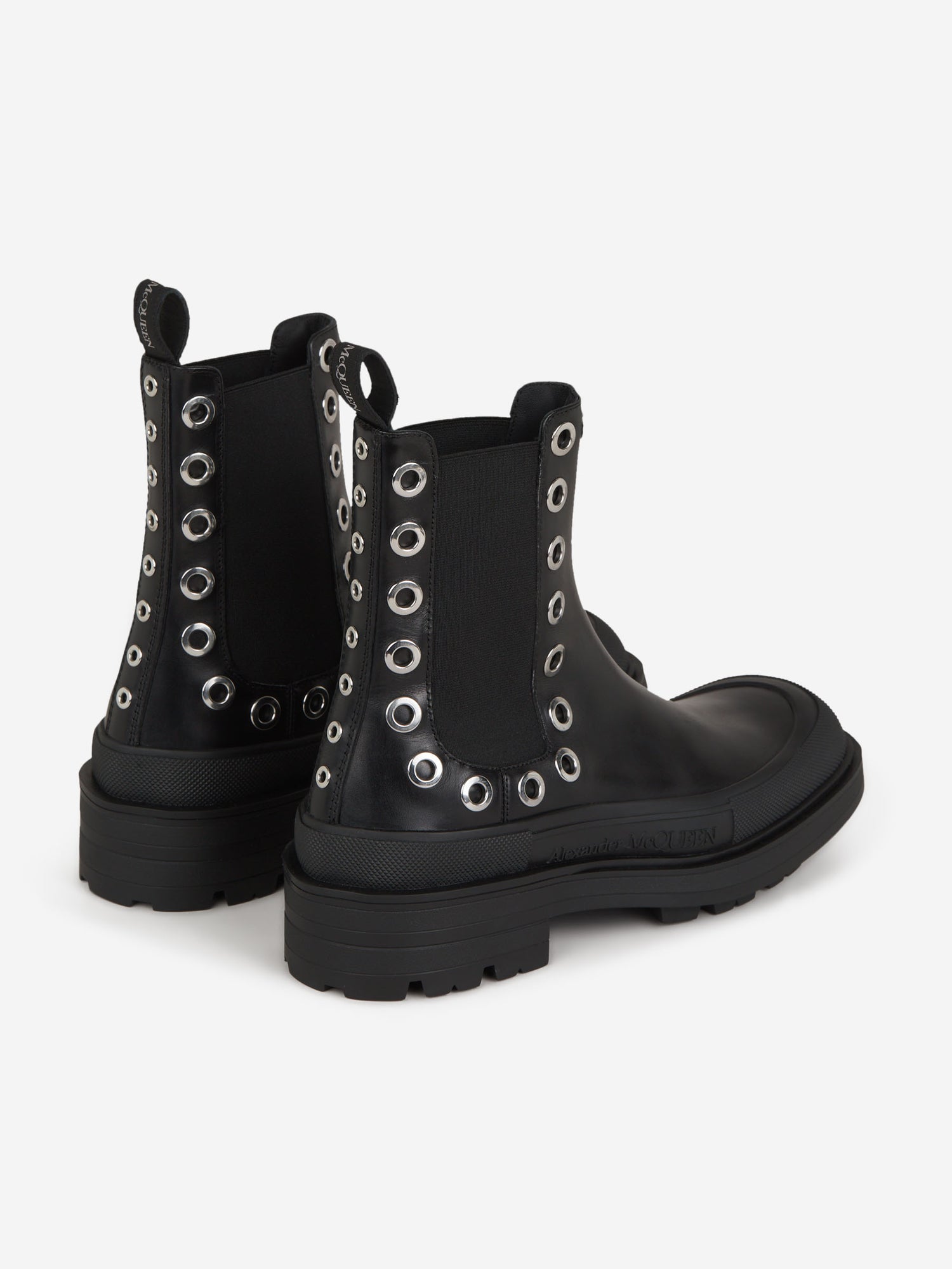 Alexander McQueen Botas Chelsea Stack color Negro sku 616-002180 01 - Foto 3