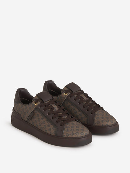 Outlet online Balmain Hombre Sneakers Monograma Piel color Marron Oscuro sku 616-002382 01 - Foto 2