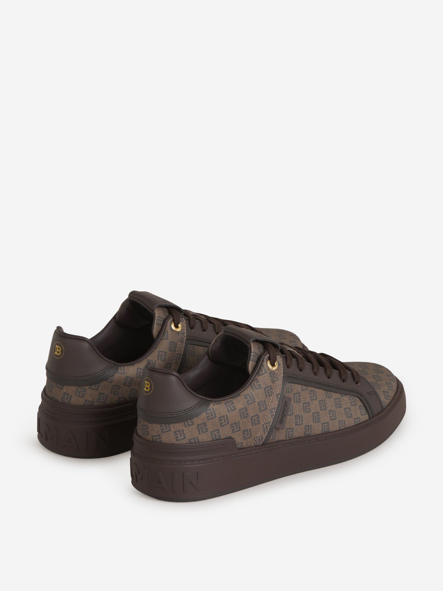 Outlet online Balmain Hombre Sneakers Monograma Piel color Marron Oscuro sku 616-002382 01 - Foto 3
