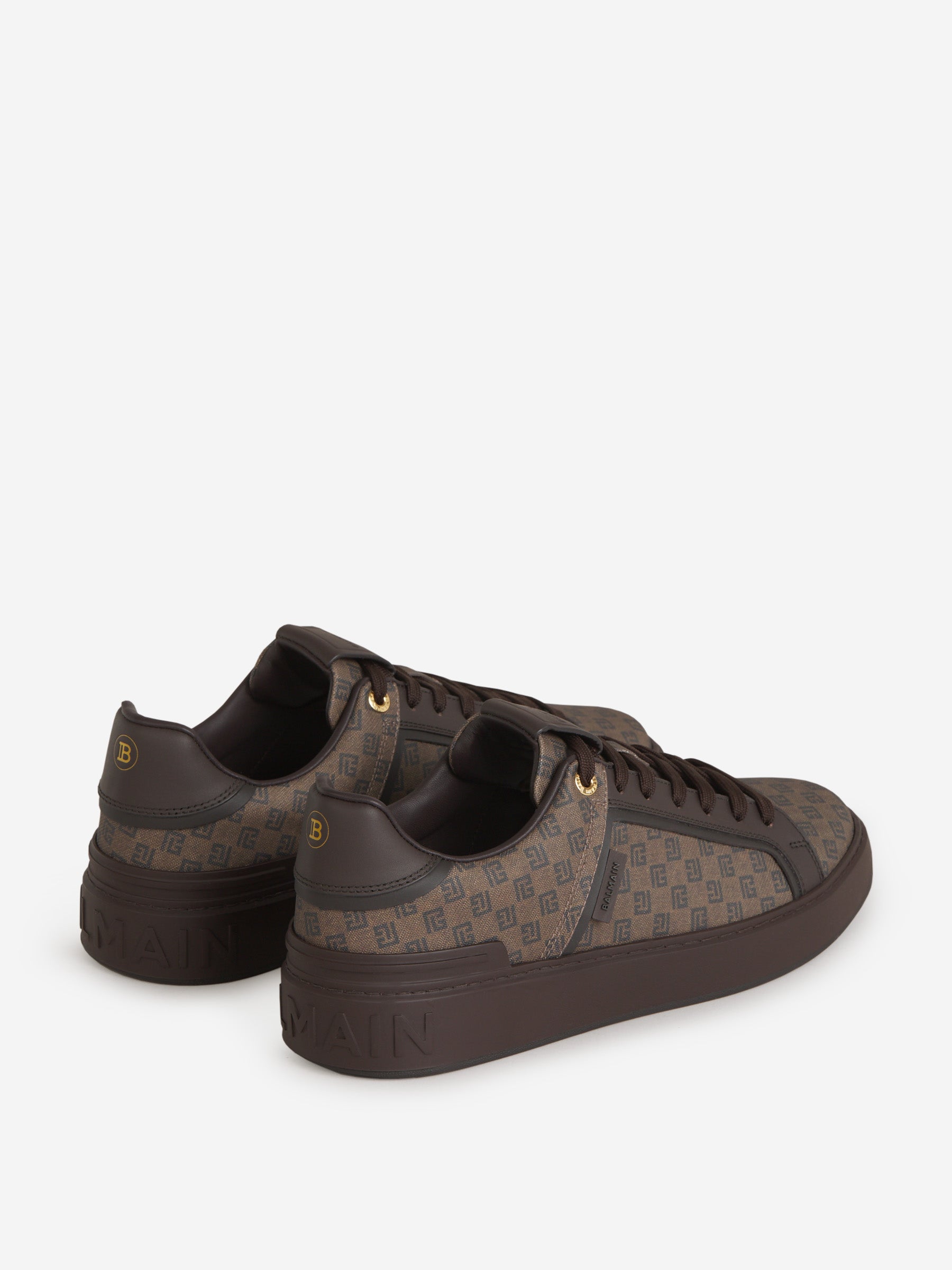 Outlet online Balmain Hombre Sneakers Monograma Piel color Marron Oscuro sku 616-002382 01 - Foto 3