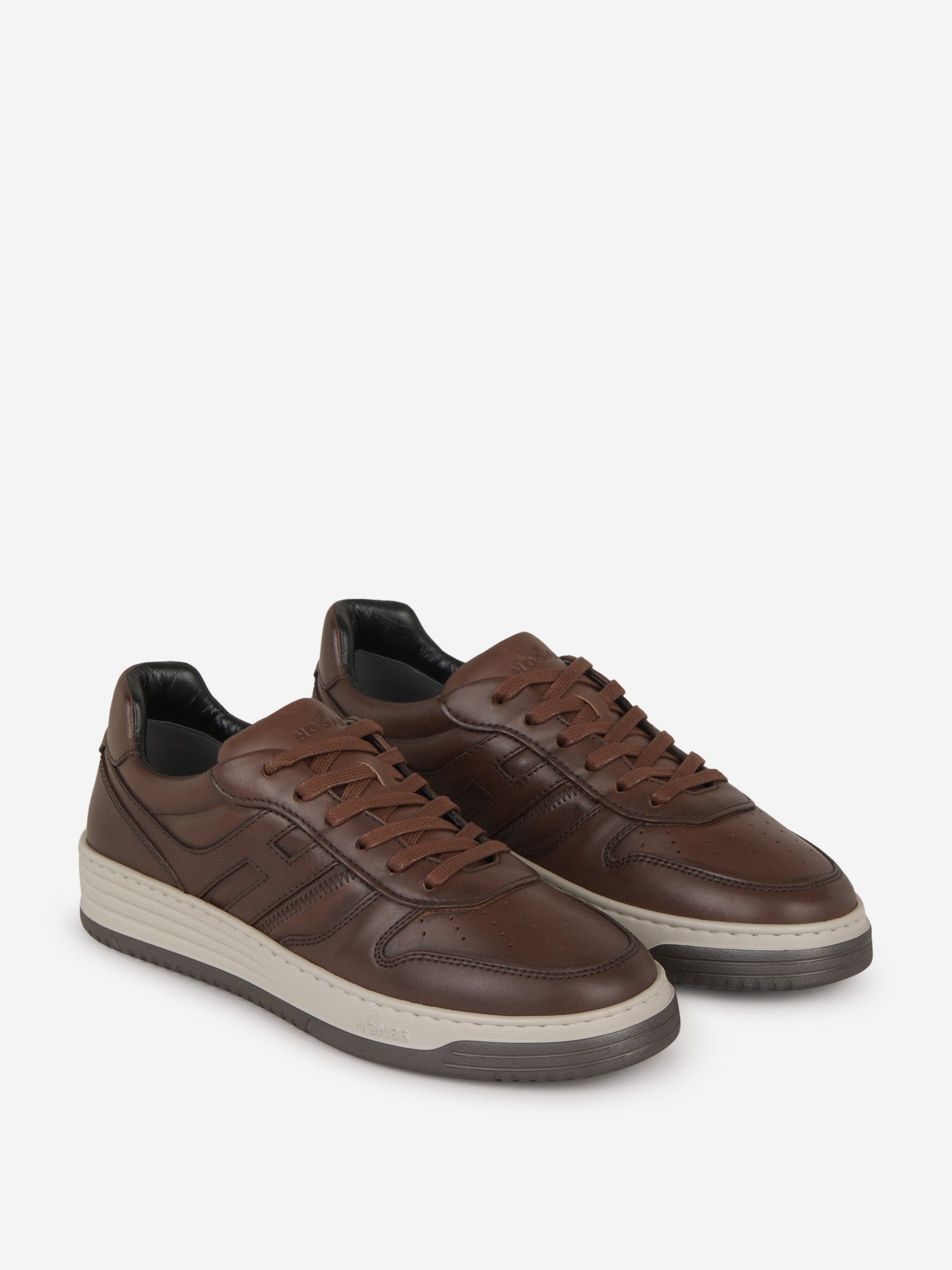 Outlet online Hogan Hombre Sneakers Paneles Piel color Marron sku 616-002439 01 - Foto 2