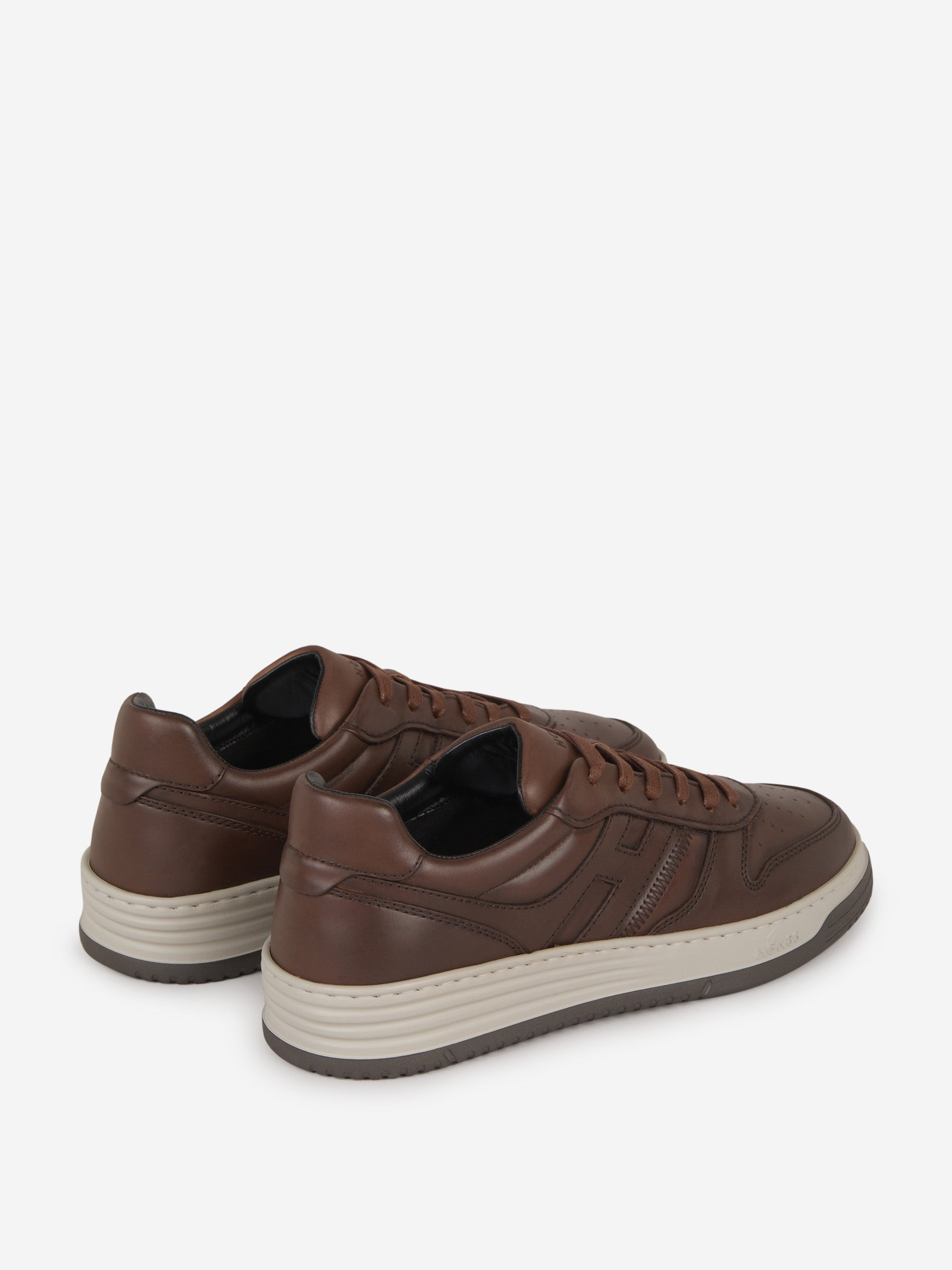 Outlet online Hogan Hombre Sneakers Paneles Piel color Marron sku 616-002439 01 - Foto 3