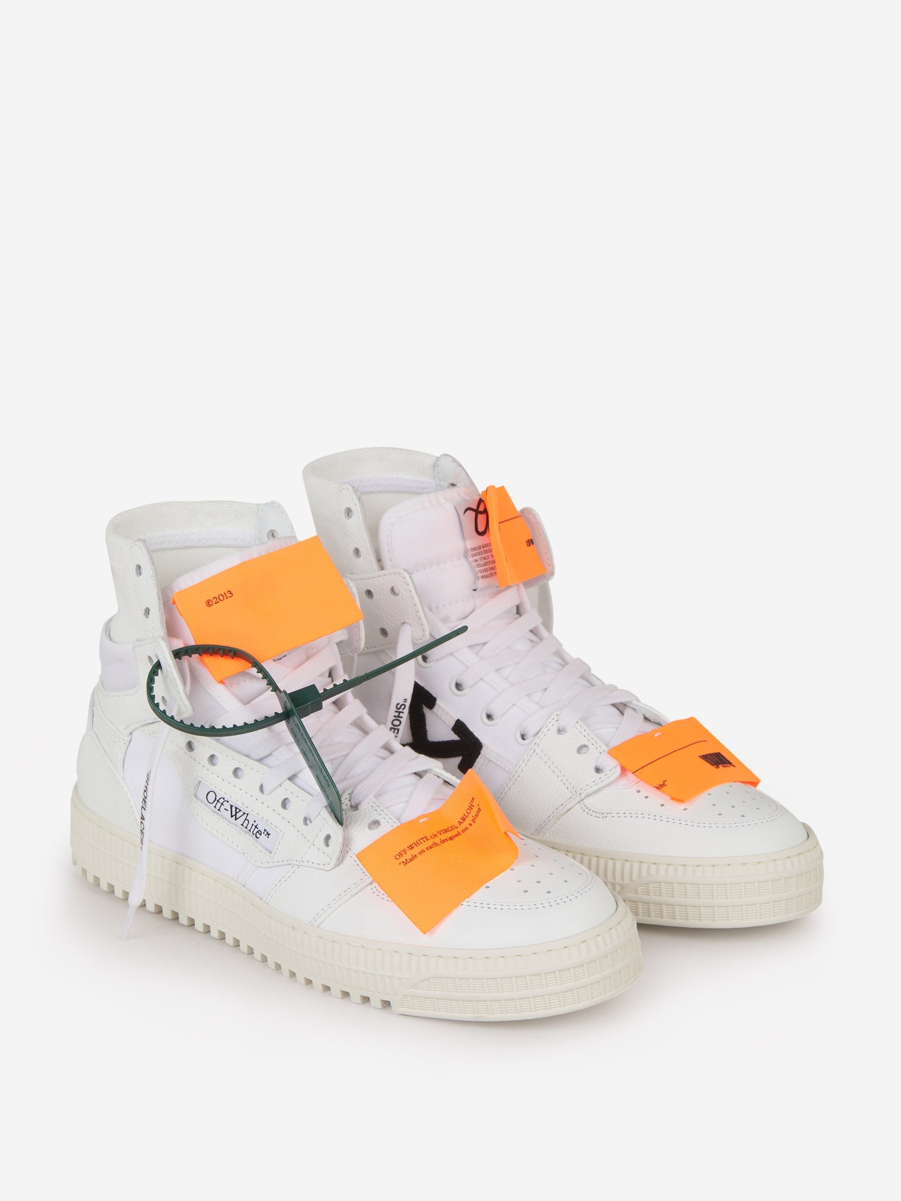 orange and white off white sneakers