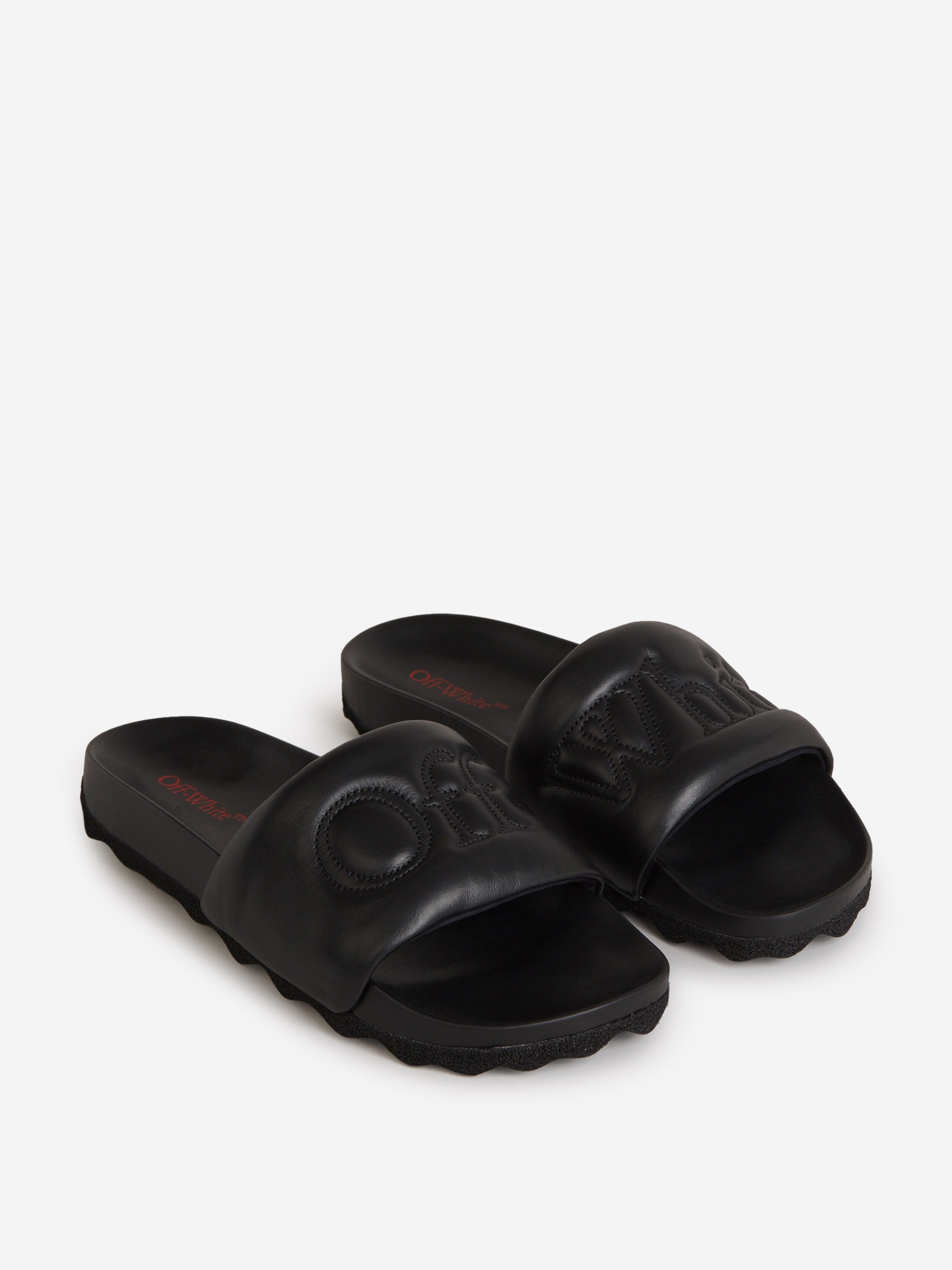 Outlet online Off-White Hombre Sandalias Logo Piel color Negro sku 617-000048 02 - Foto 2