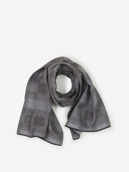Givenchy Bufanda Motivo Cuadros Lana color Gris Claro sku 630-001290 01 - Foto 1
