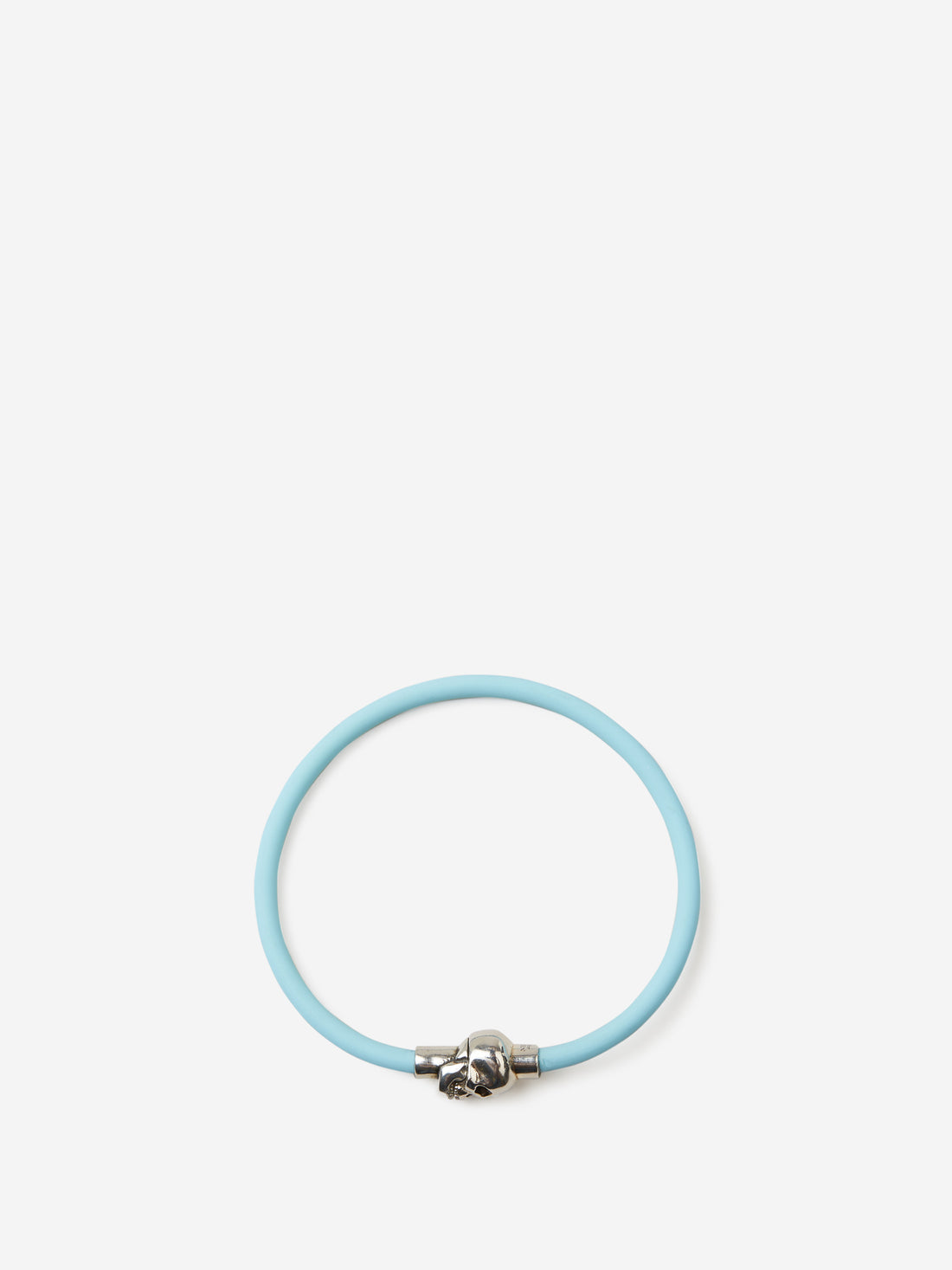 Alexander McQueen Brazalete Skull Goma color Azul Cielo sku 682-000487 01 - Foto 1