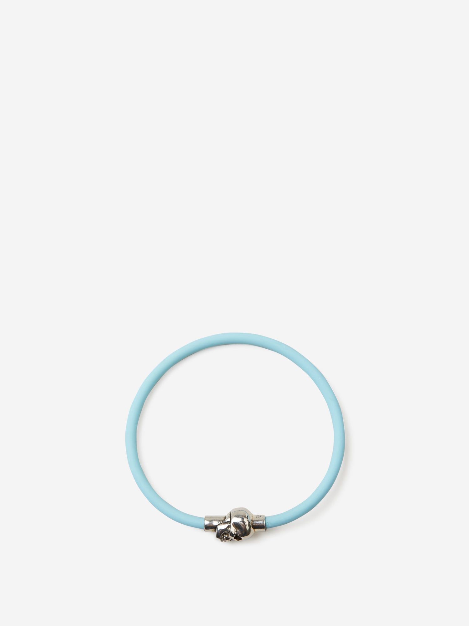 Alexander McQueen Brazalete Skull Goma color Azul Cielo sku 682-000487 01 - Foto 1