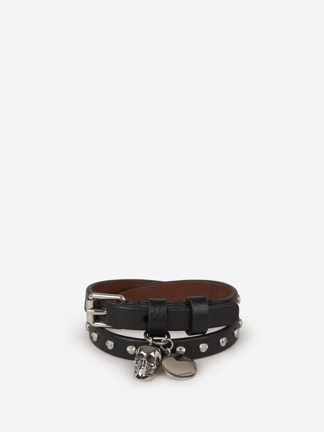 Alexander McQueen Brazalete Skull Cuero color Negro sku 682-000597 01 - Foto 1