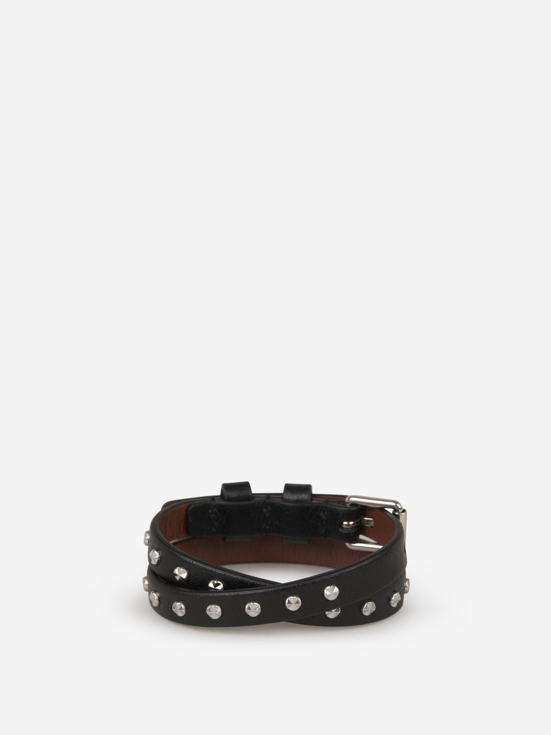 Alexander McQueen Brazalete Skull Cuero color Negro sku 682-000597 01 - Foto 2