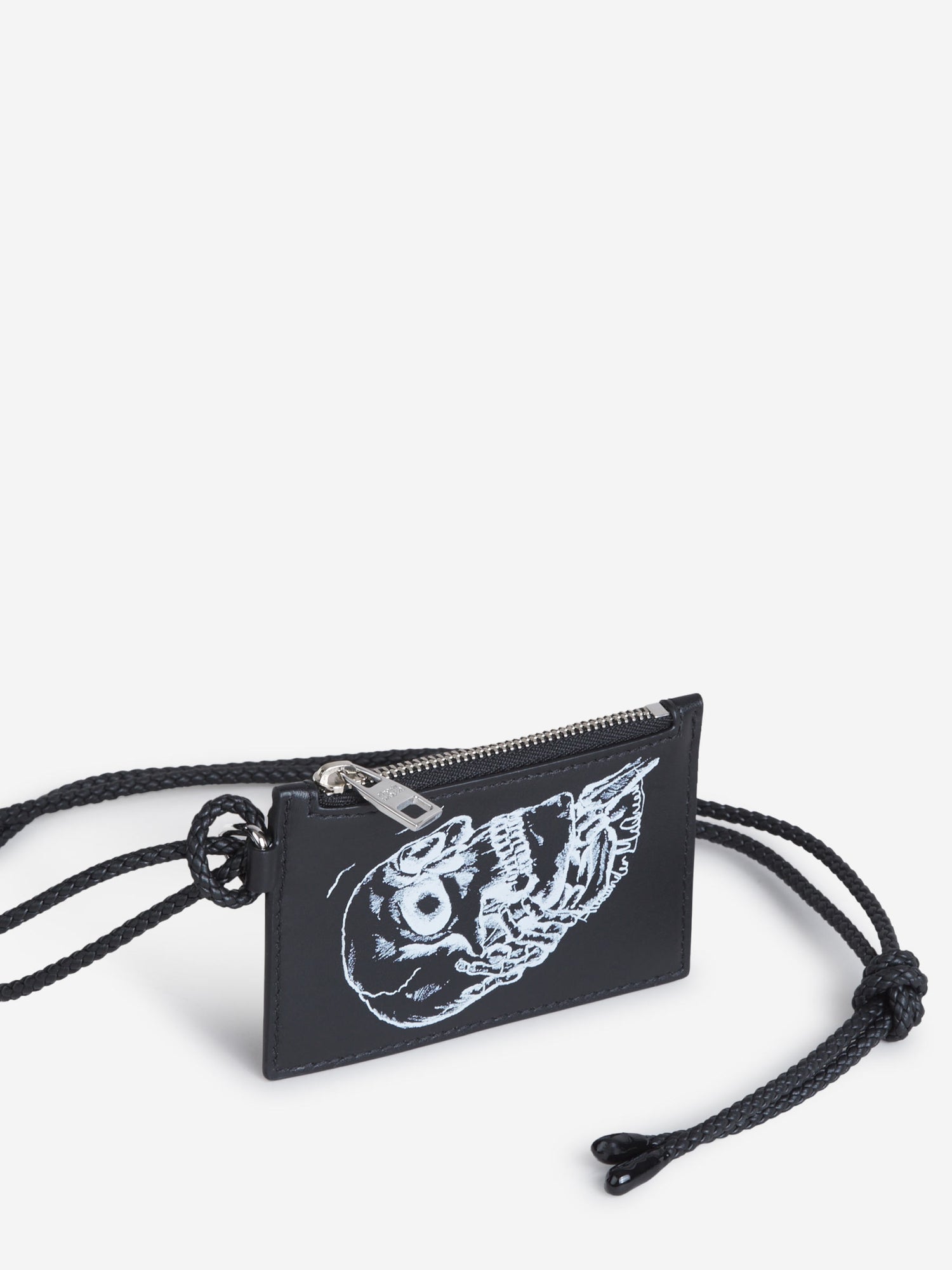 Alexander McQueen Tarjetero Skull In Hand color Negro sku 691-000921 00 - Foto 1
