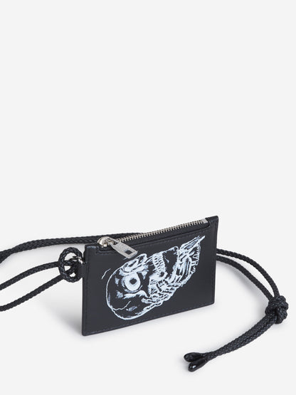 Alexander McQueen Tarjetero Skull In Hand color Negro sku 691-000921 00 - Foto 1