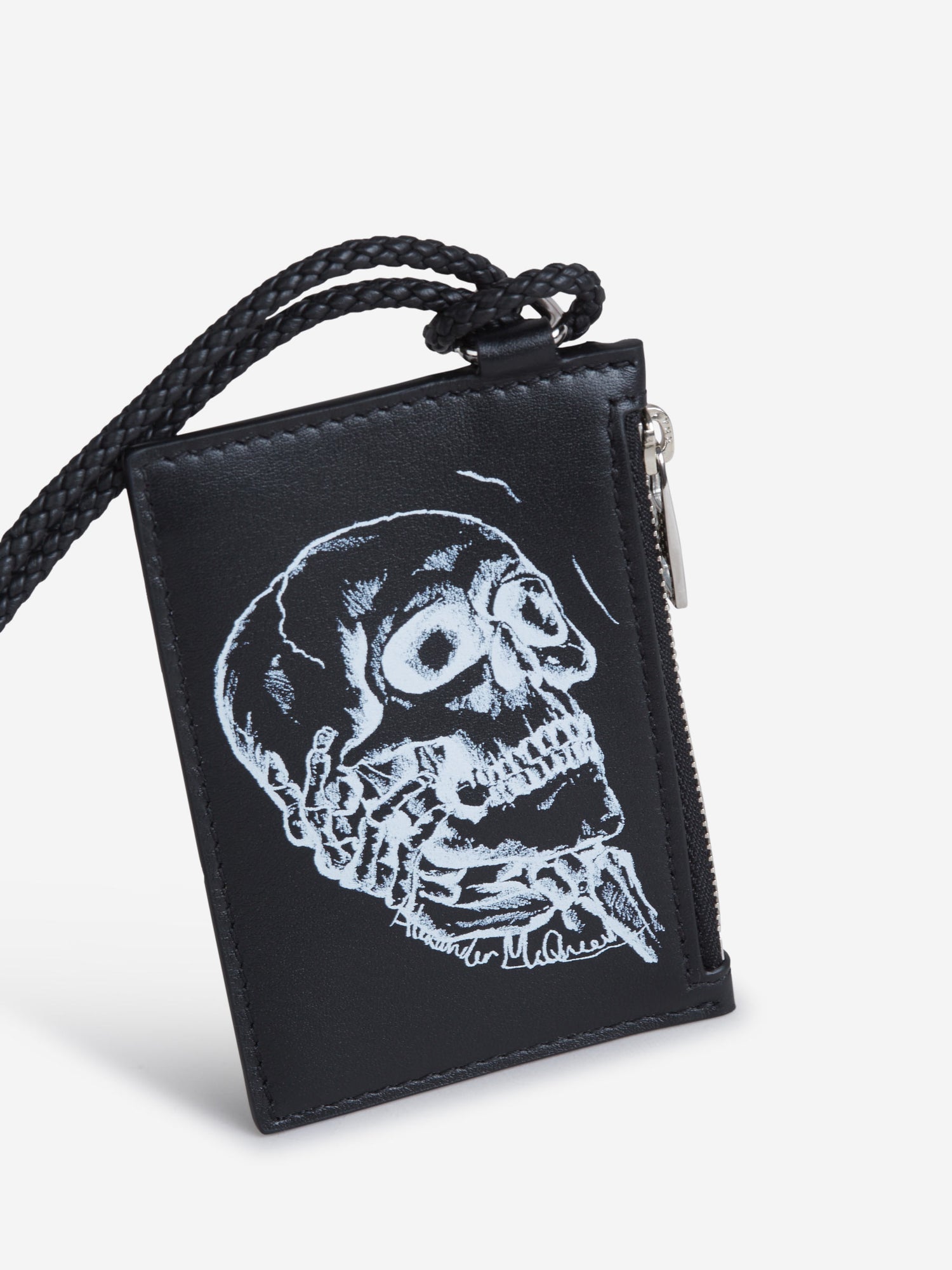 Alexander McQueen Tarjetero Skull In Hand color Negro sku 691-000921 00 - Foto 4