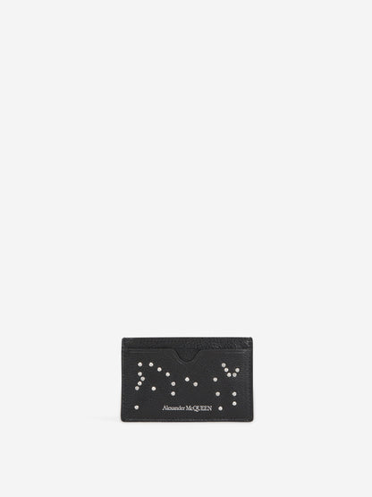Outlet online Alexander McQueen Hombre Tarjetero Piel Apliques Cristales color Negro sku 691-001147 01 - Foto 1