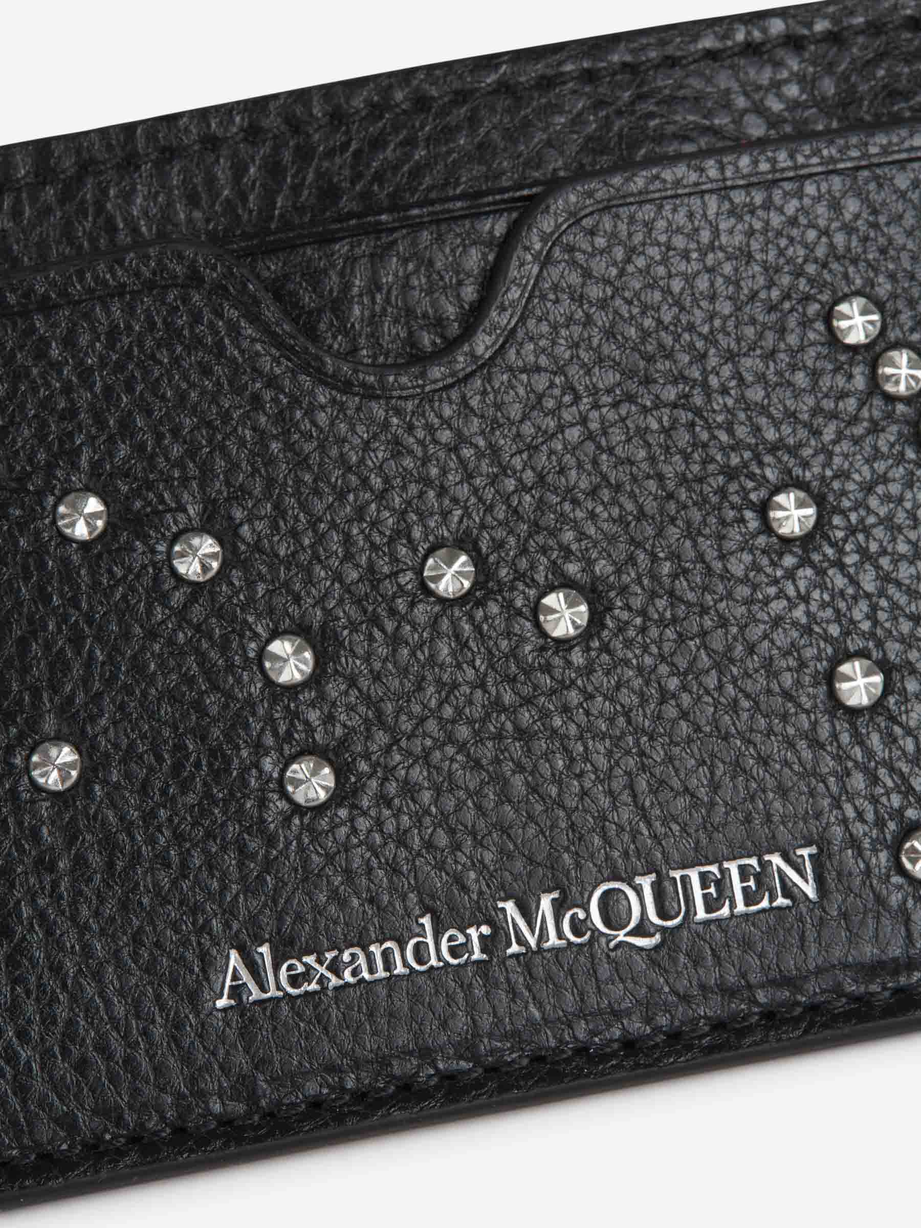 Outlet online Alexander McQueen Hombre Tarjetero Piel Apliques Cristales color Negro sku 691-001147 01 - Foto 2