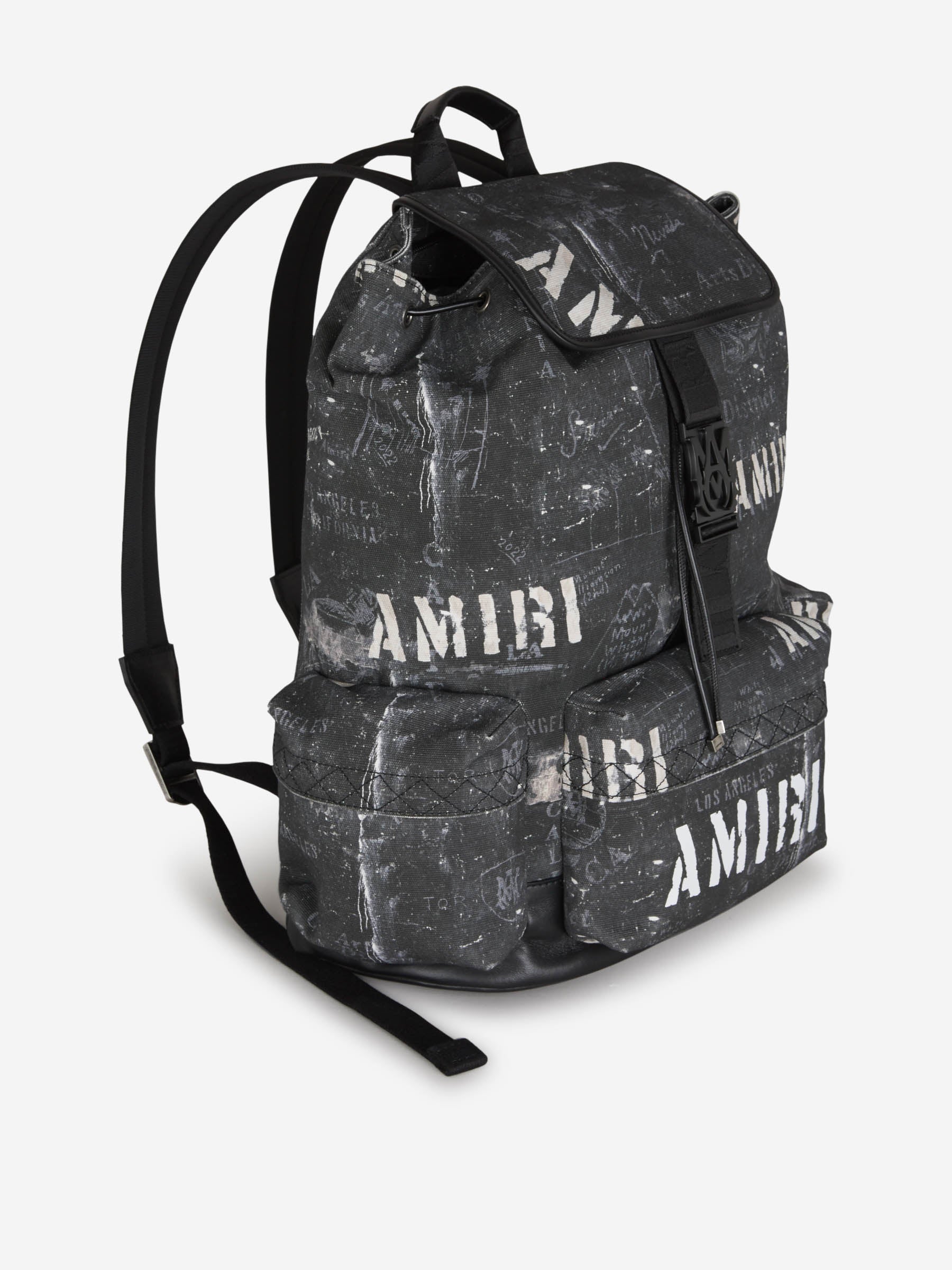 Amiri Mochila Lona Logo color Negro sku 692-001411 01 - Foto 2