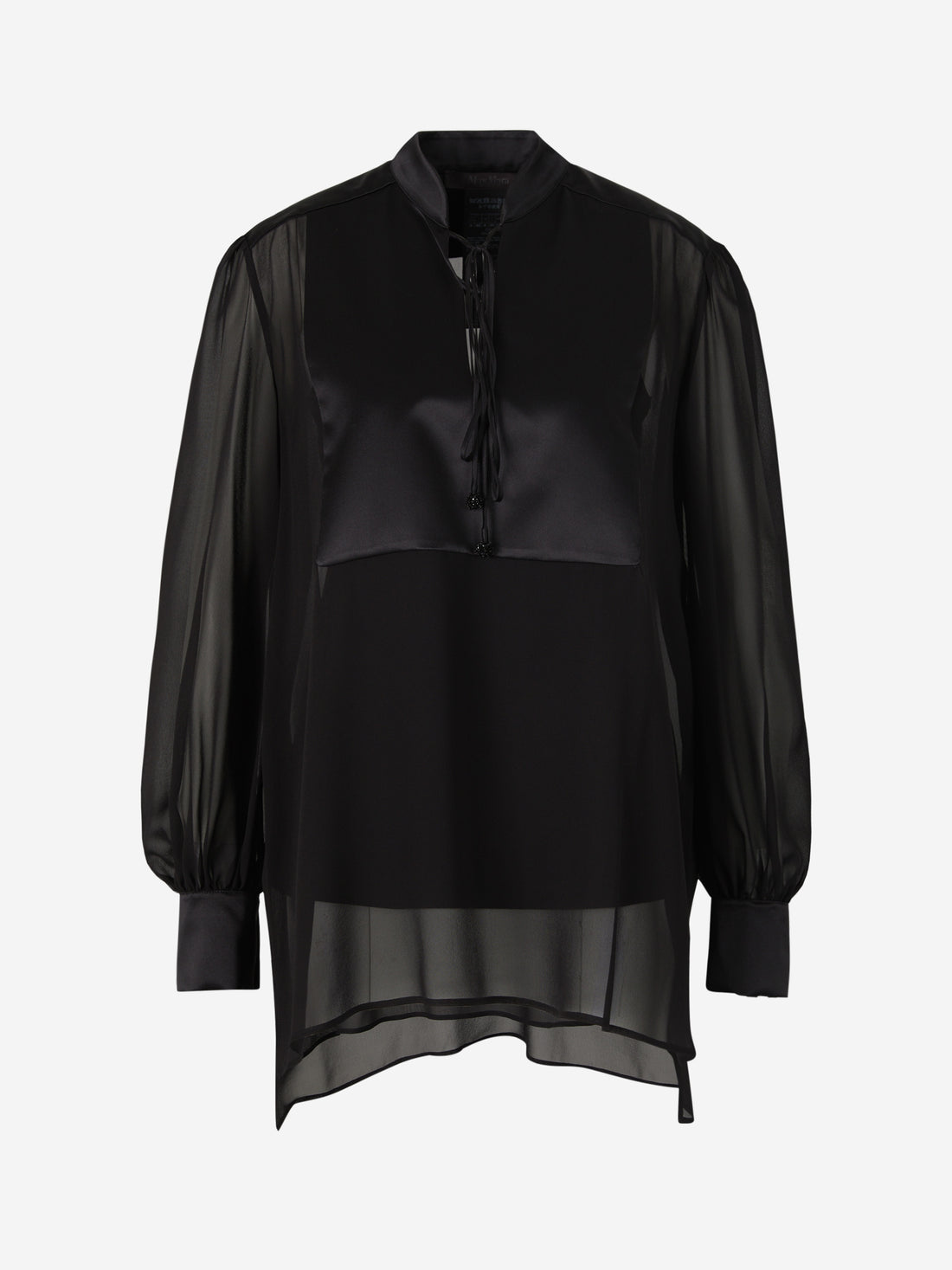 Max Mara Blusa Transparente Seda color Negro sku 701-001779 01 - Foto 1
