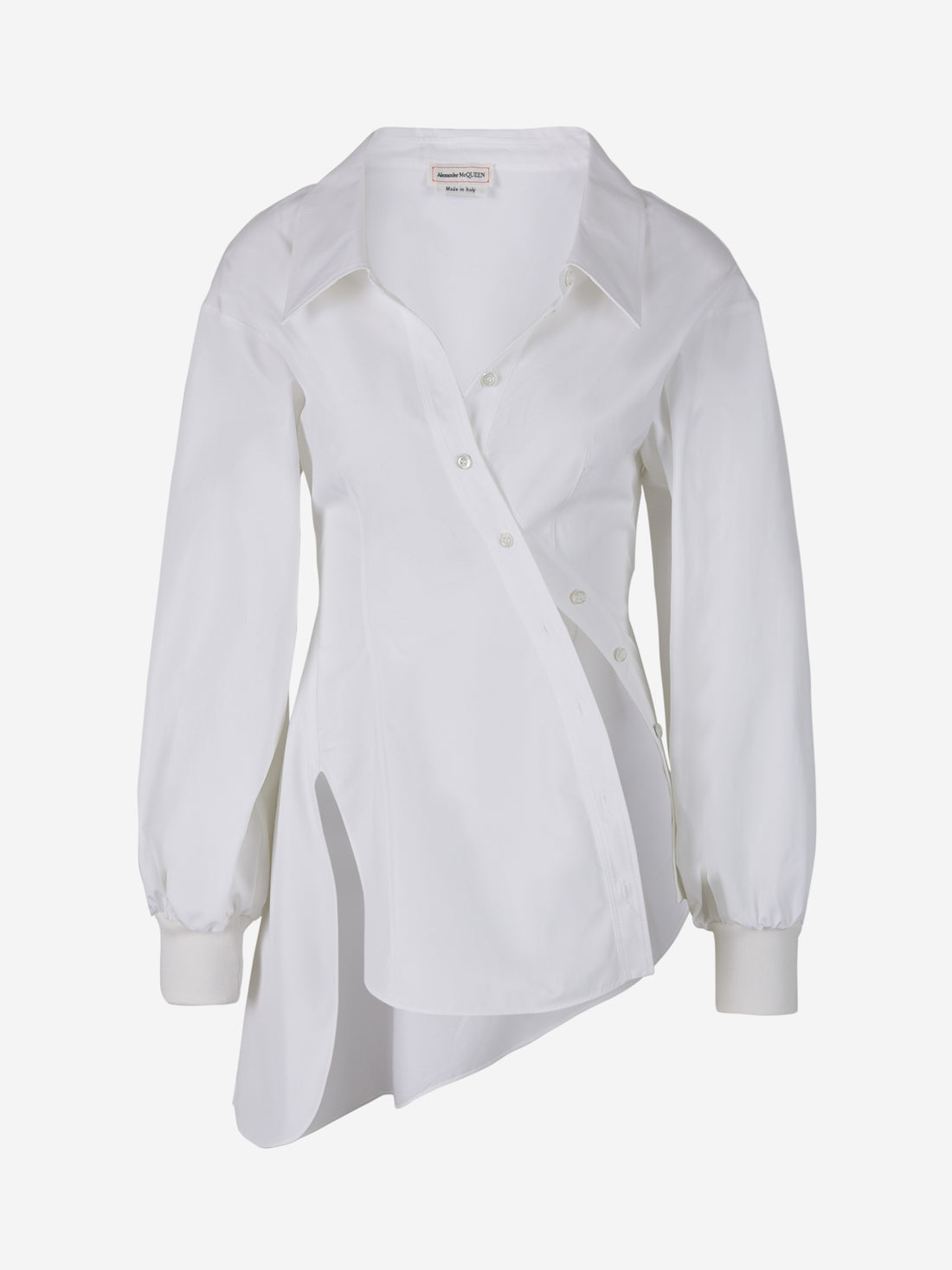Alexander McQueen Camisa Asimétrica Popelina color Blanco sku 701-001808 01 - Foto 1