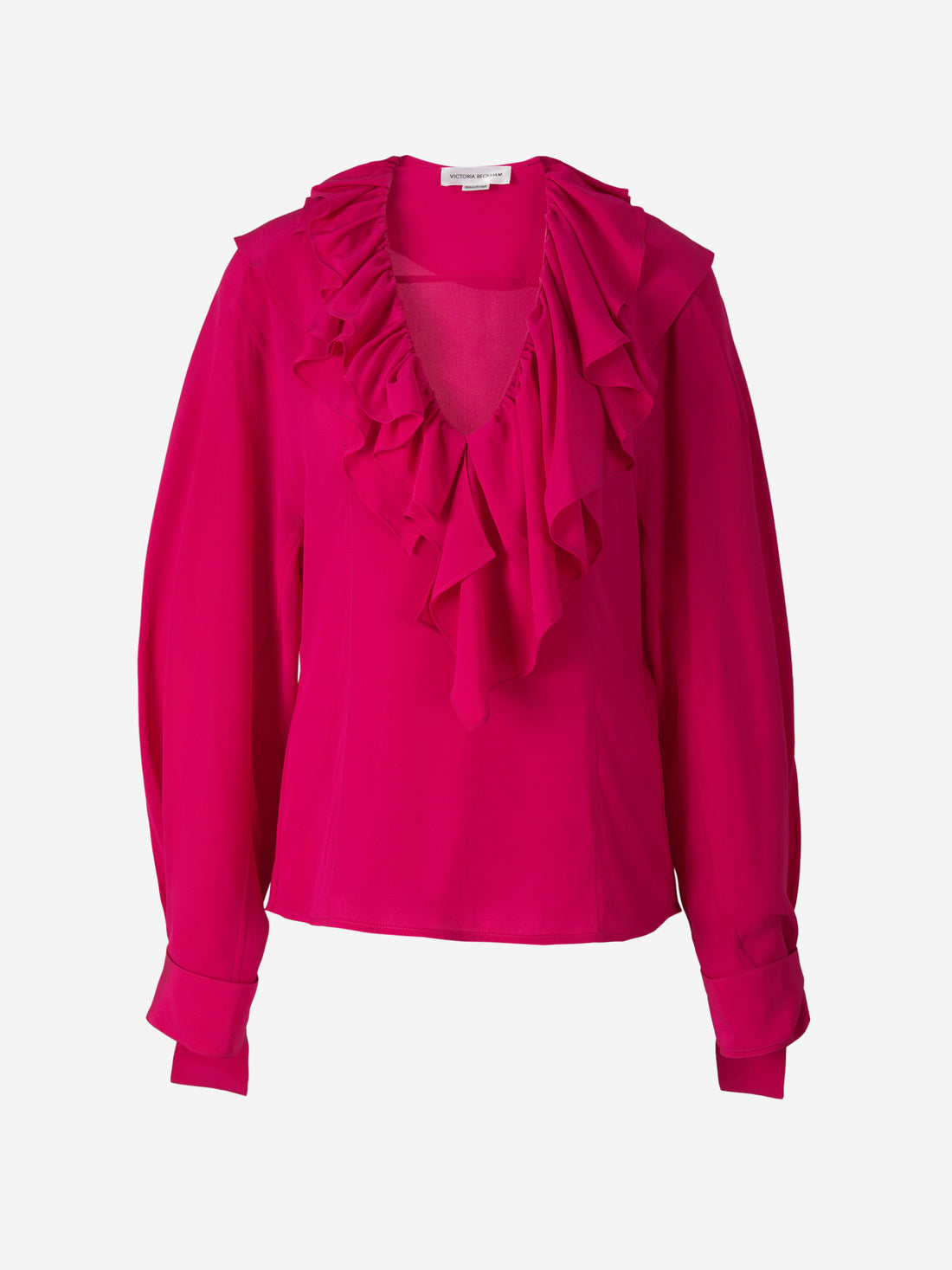 Victoria Beckham Blusa Volantes Seda color Fucsia sku 701-001826 00 - Foto 1