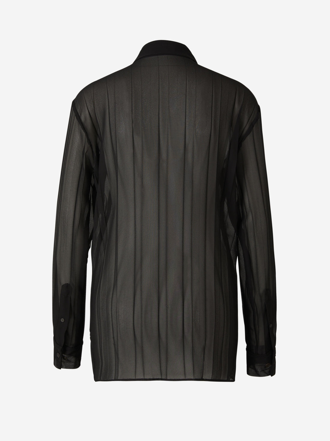 Dries Van Noten Camisa Plisada Transparente color Negro sku 701-001900 01 - Foto 2