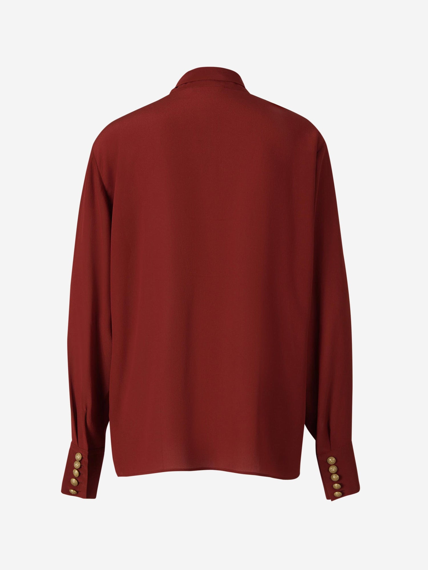 Balmain Blusa Seda Lazo color Burdeos sku 701-001951 01 - Foto 2