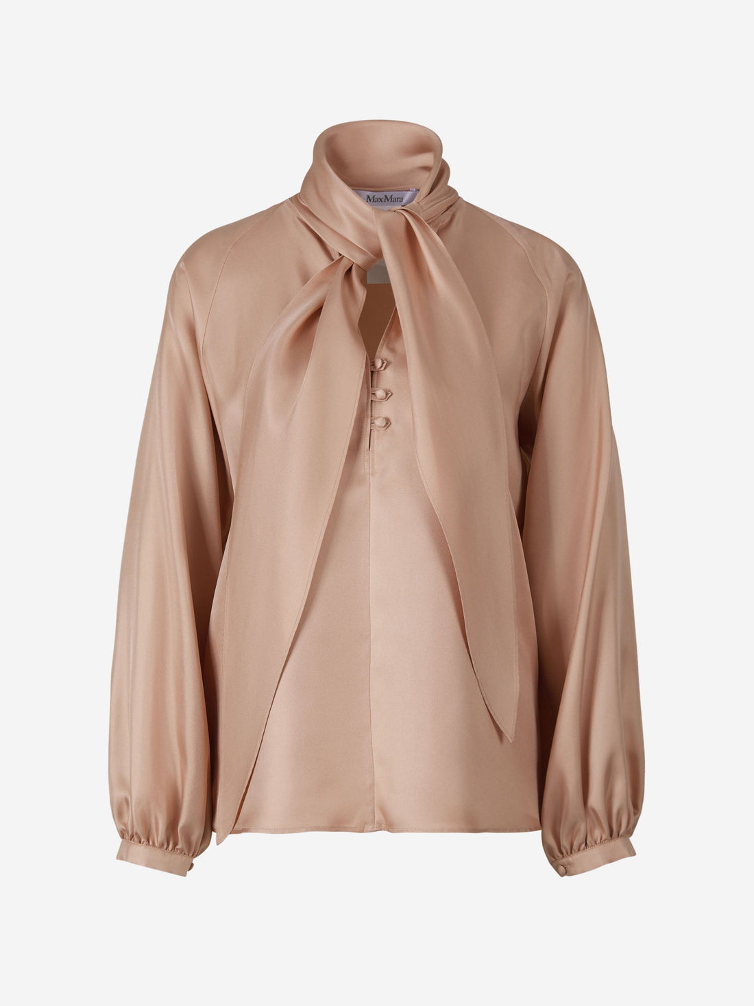 Max Mara Blusa Fular Seda color Almendra sku 701-001975 01 - Foto 1