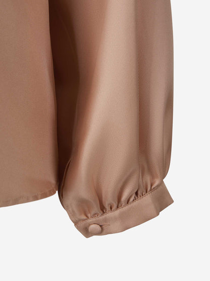 Max Mara Blusa Fular Seda color Almendra sku 701-001975 01 - Foto 4
